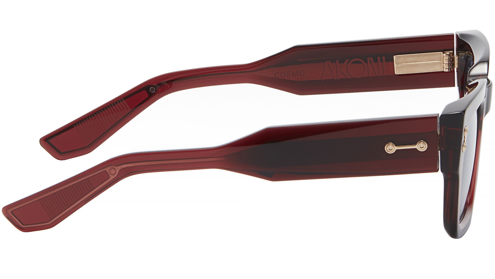 Akoni Cosmo 114B Sunglasses Crystal Burgundy / White Gold - eye-oo.com