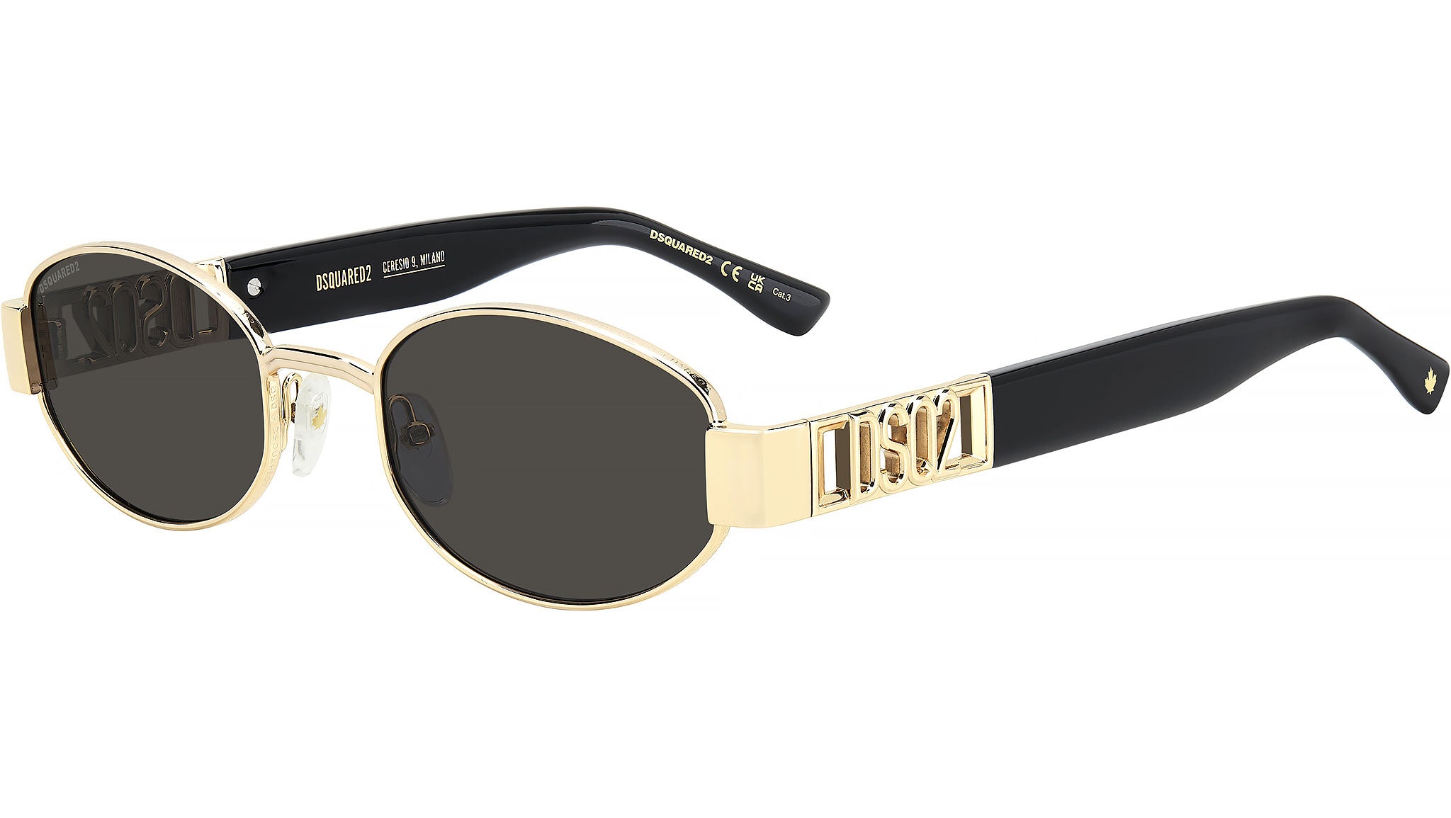 2-2.3 dsqjared2 dsqaured sunglasses round eye Dsquared2 Sunglasses D2 0155/S 000 IR Rose Gold - eye-oo.com main image 3