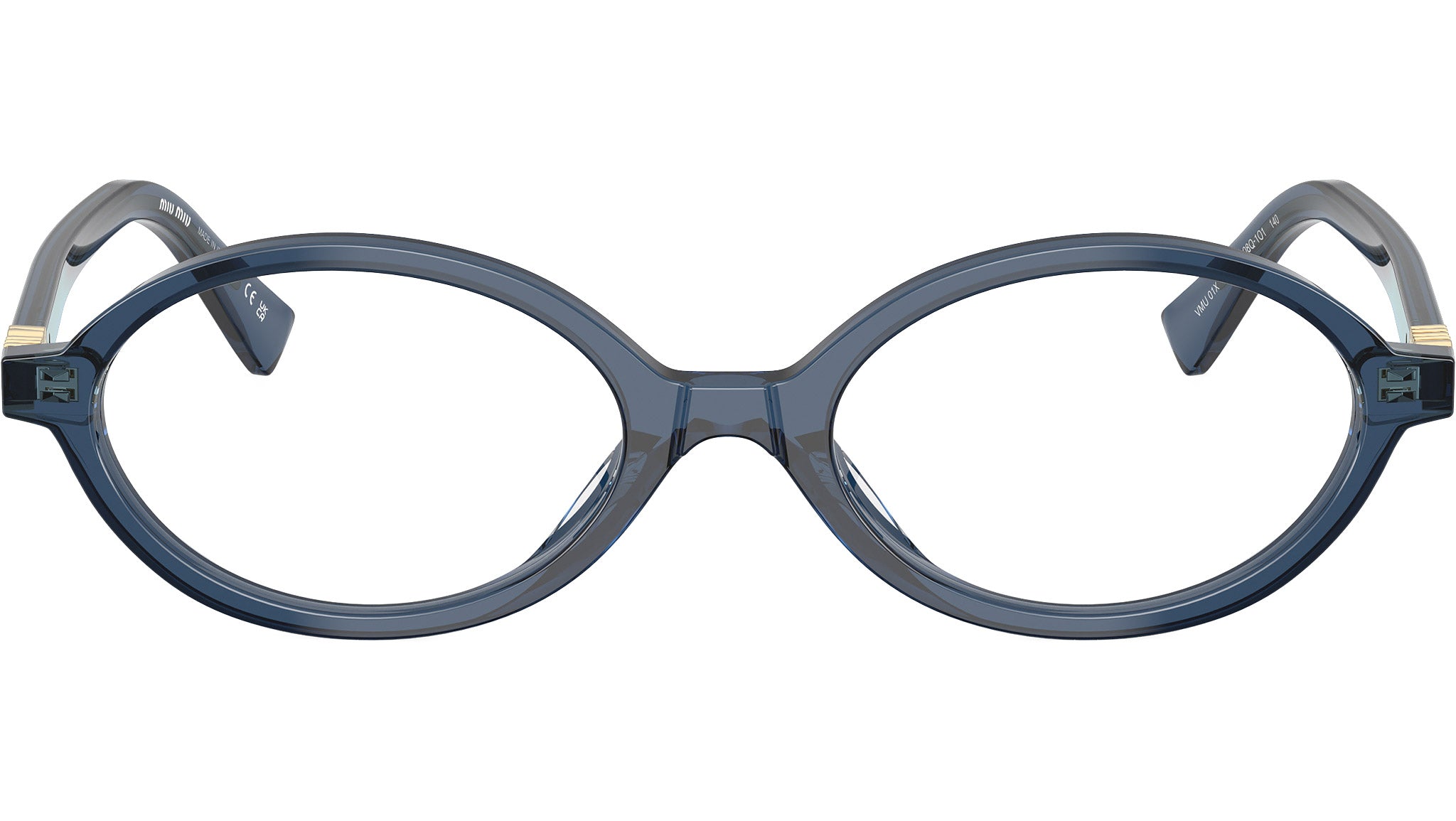 Miu Miu MU01XV Glasses 08Q1O1 Blue Crystal - eye-oo.com