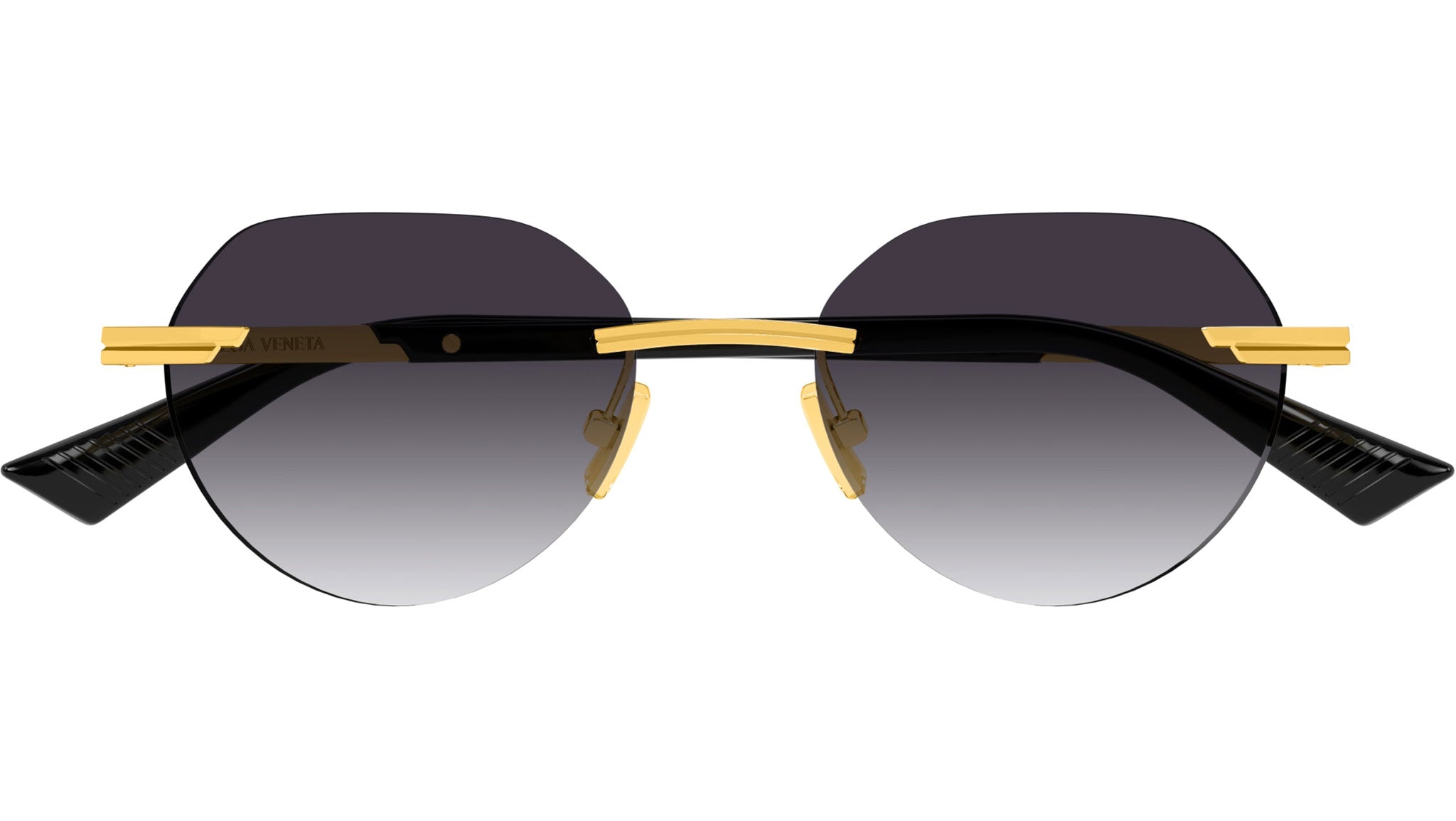 BV1379S Bottega Veneta Panthos Sunglasses 001 Shiny Gold - eye-oo.com