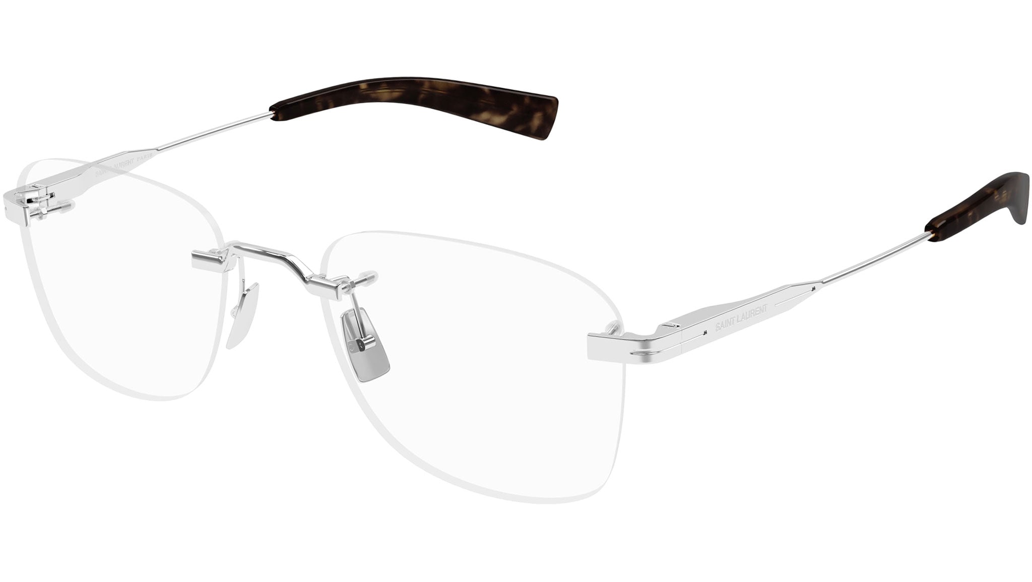 Saint Laurent SL 744 001 Shiny Silver Glasses - eye-oo.com