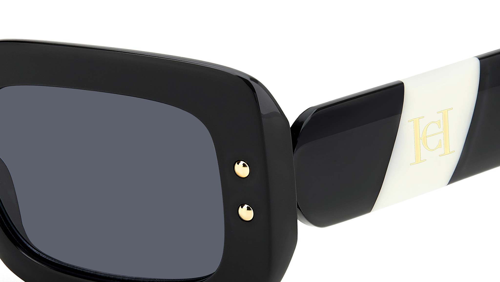 Carolina Herrera HER 0187/S 80S Sunglasses Black White - eye-oo.com