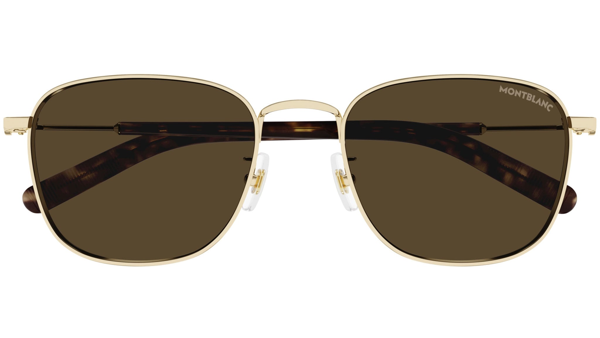 MB0392SA Montblanc Rectangular Sunglasses 004 Gold - eye-oo.com
