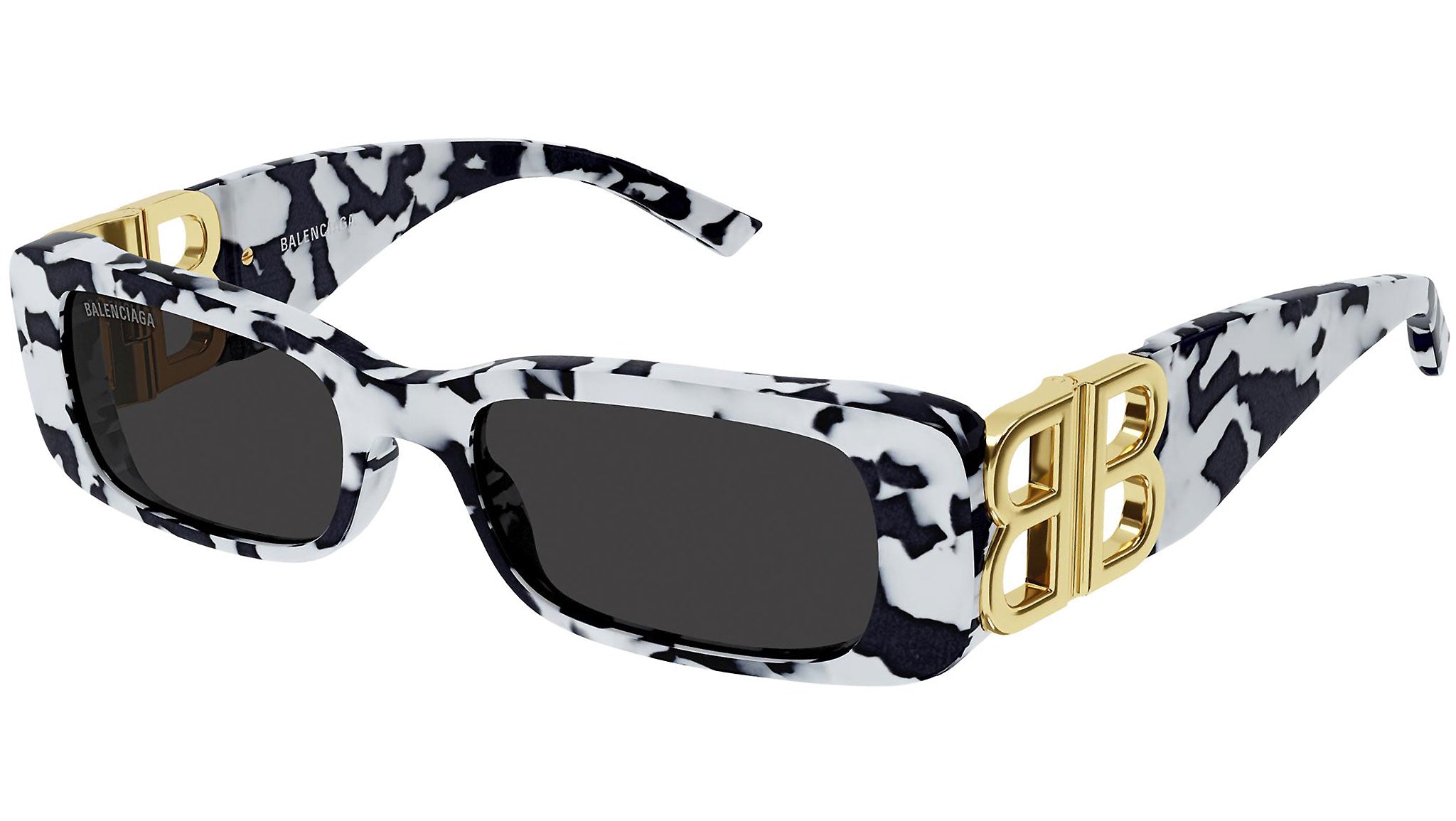 Balenciaga Dynasty Rectangle BB0096S 005 White Havana Sunglasses