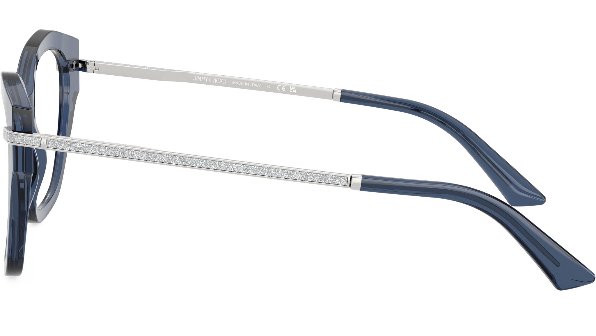 JC3043J Jimmy Choo Glasses 5035 Transparent Navy - eye-oo.com