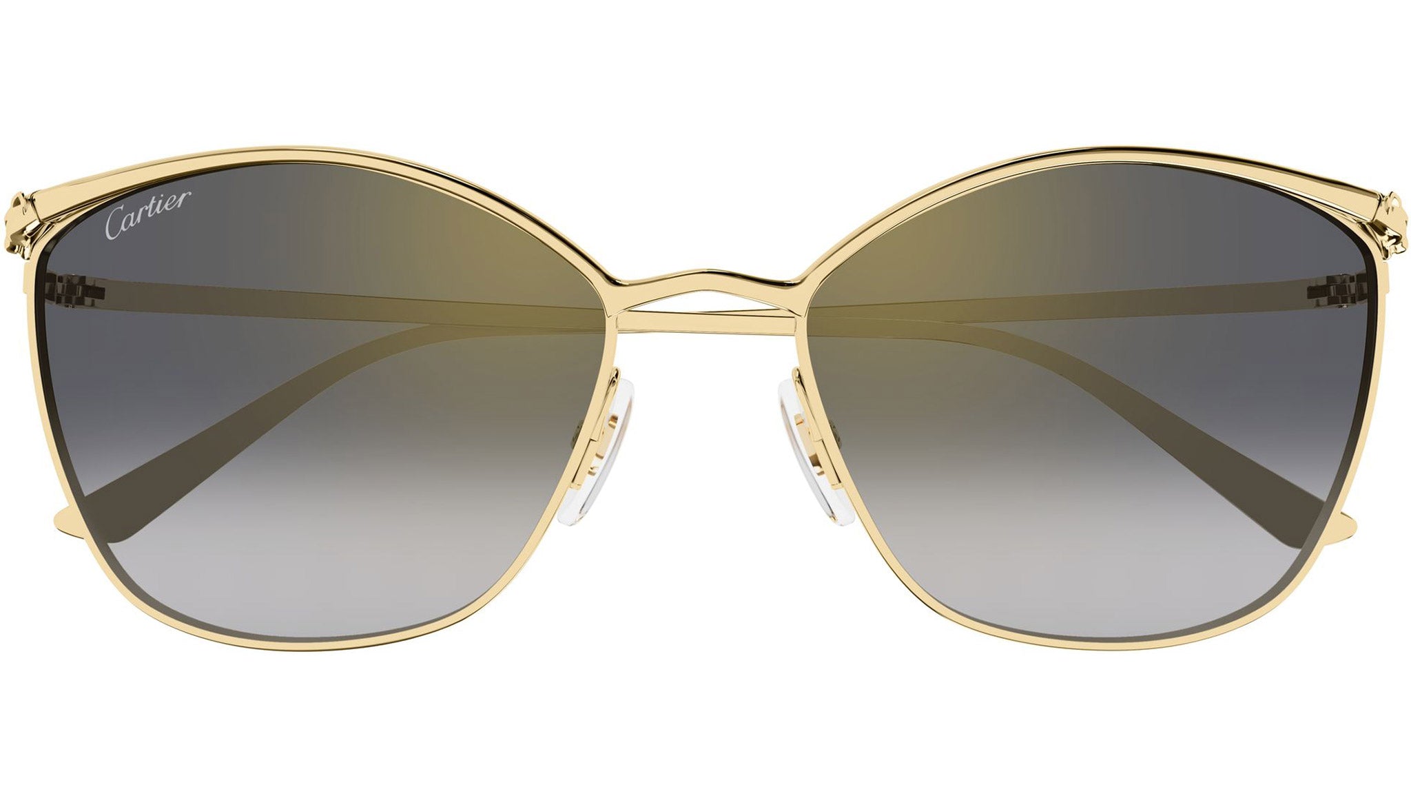 Cartier CT0595S-001 Sunglasses Gold Grey Metal CT0595S Sunglasses - Cartier Authorized Retailer  main image 2