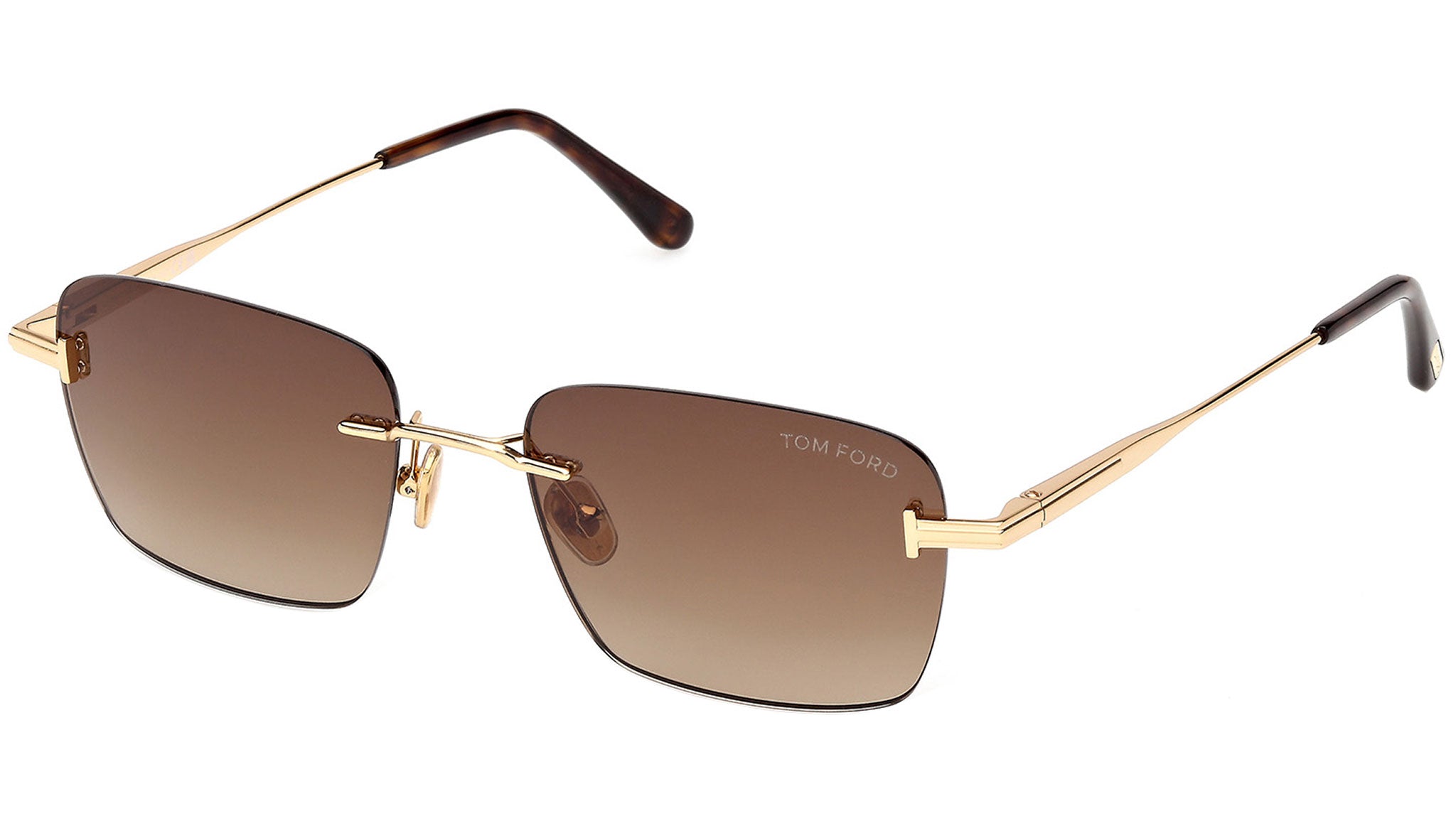 Tom Ford Two-Tone Brown Gradient Cat-Eye Sunglasses Tom Ford Brown Gradient Ali TF 0221 Round Oversized  main image 3