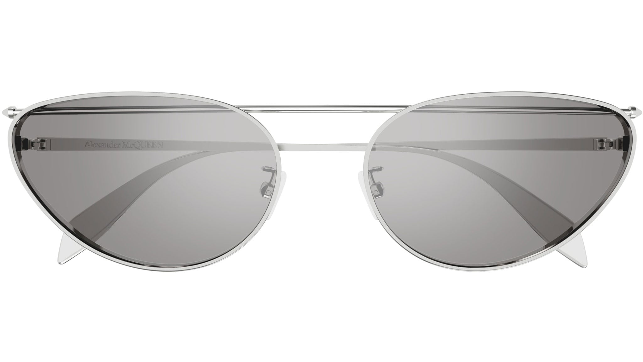 Alexander McQueen AM0424S 004 Sunglasses Shiny Silver - eye-oo.com