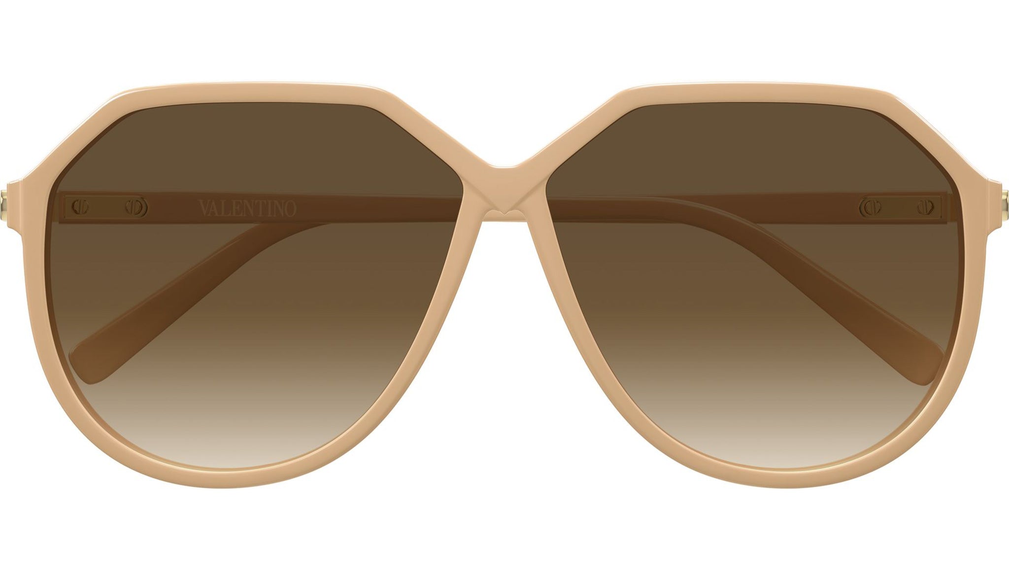 Valentino VG0026S Sunglasses 004 Nude Brown Geometric - eye  display picture 2