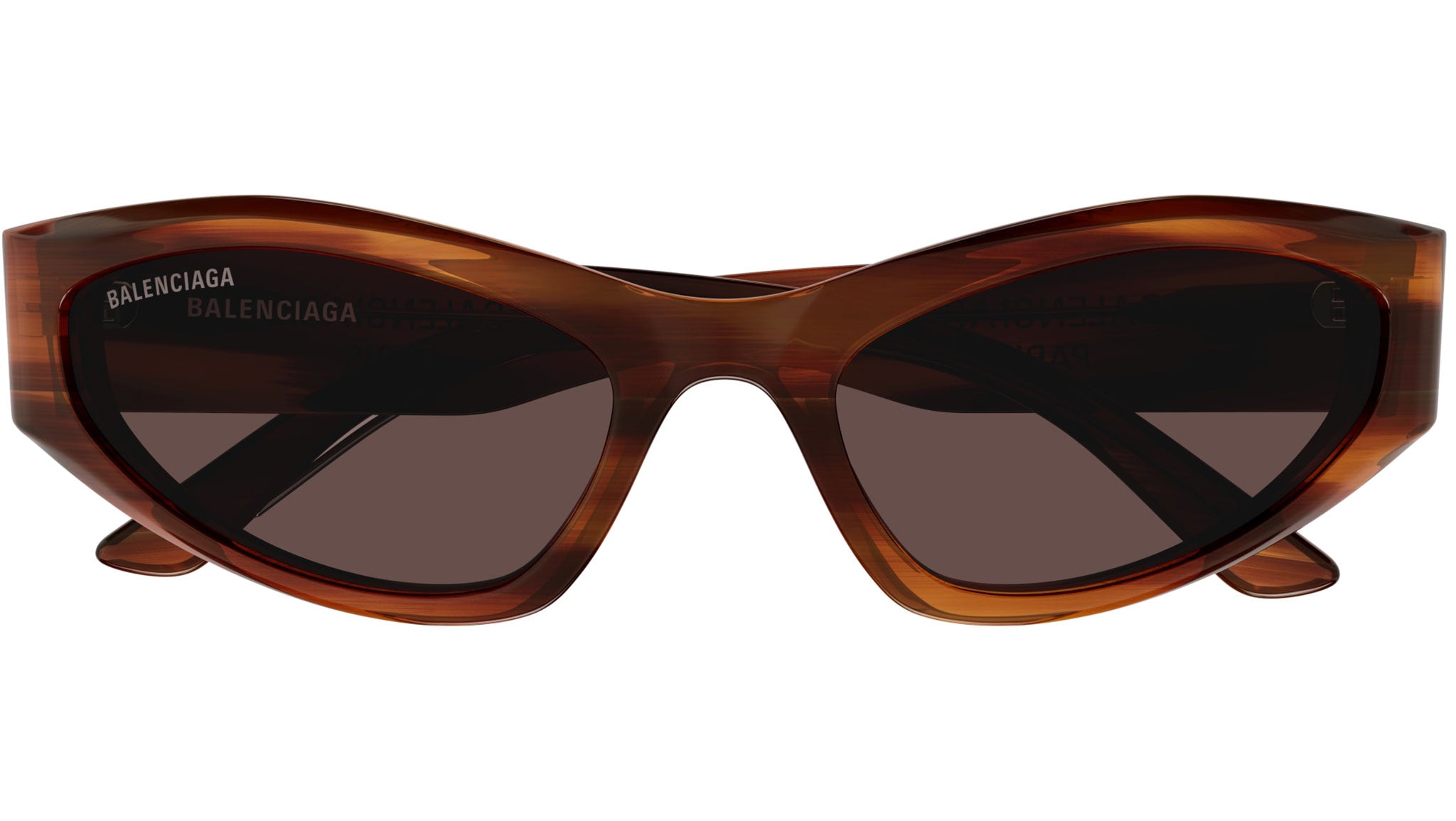NEW BALENCIAGA women\'s cat eye-frame recycled acetate sunglasses in brown BB0387S Balenciaga Geometric Sunglasses 002 Havana - eye-oo.com main image 3