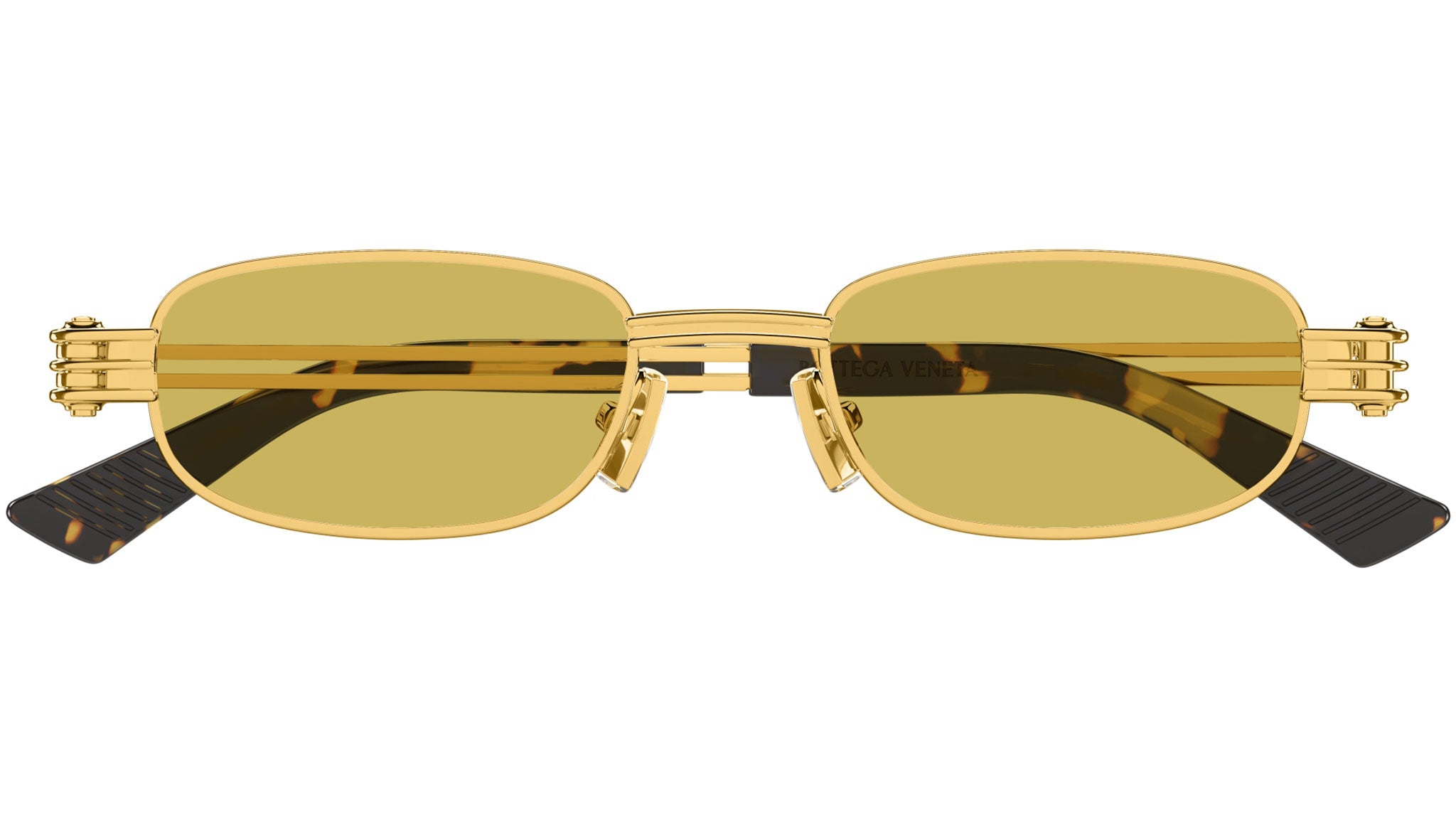 BV1381S Bottega Veneta Rectangular Sunglasses 002 Shiny Gold - eye