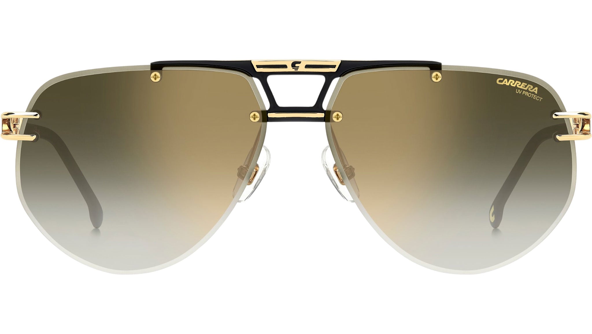 Carrera Gold and Black Aviator Sunglasses Carrera C SPORT 07/S I46 IR Sunglasses Matte Black Gold  main image 3