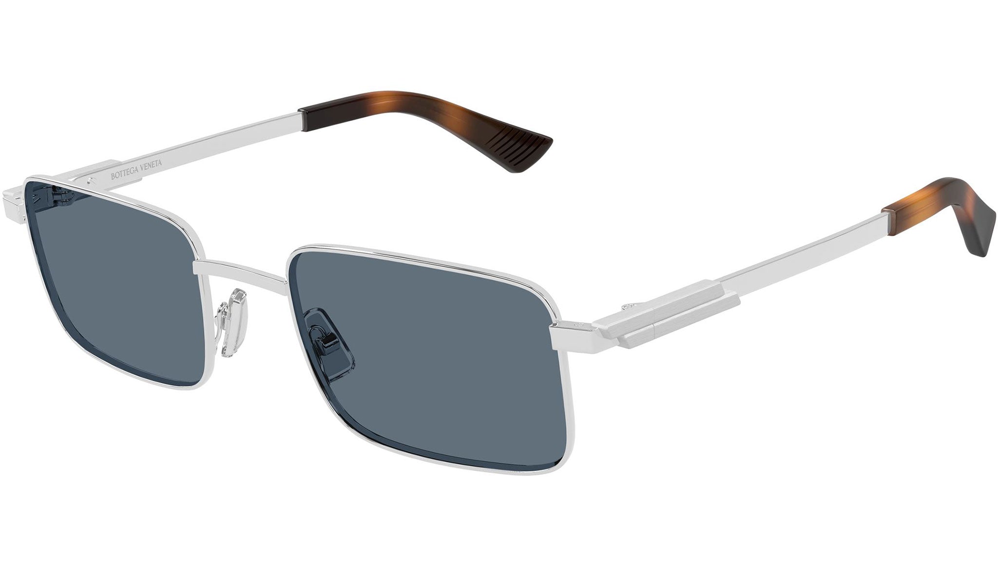 Bottega Veneta ブルーサングラス BV1469S Bottega Veneta Rectangular Sunglasses 002 Silver - eye-oo.com