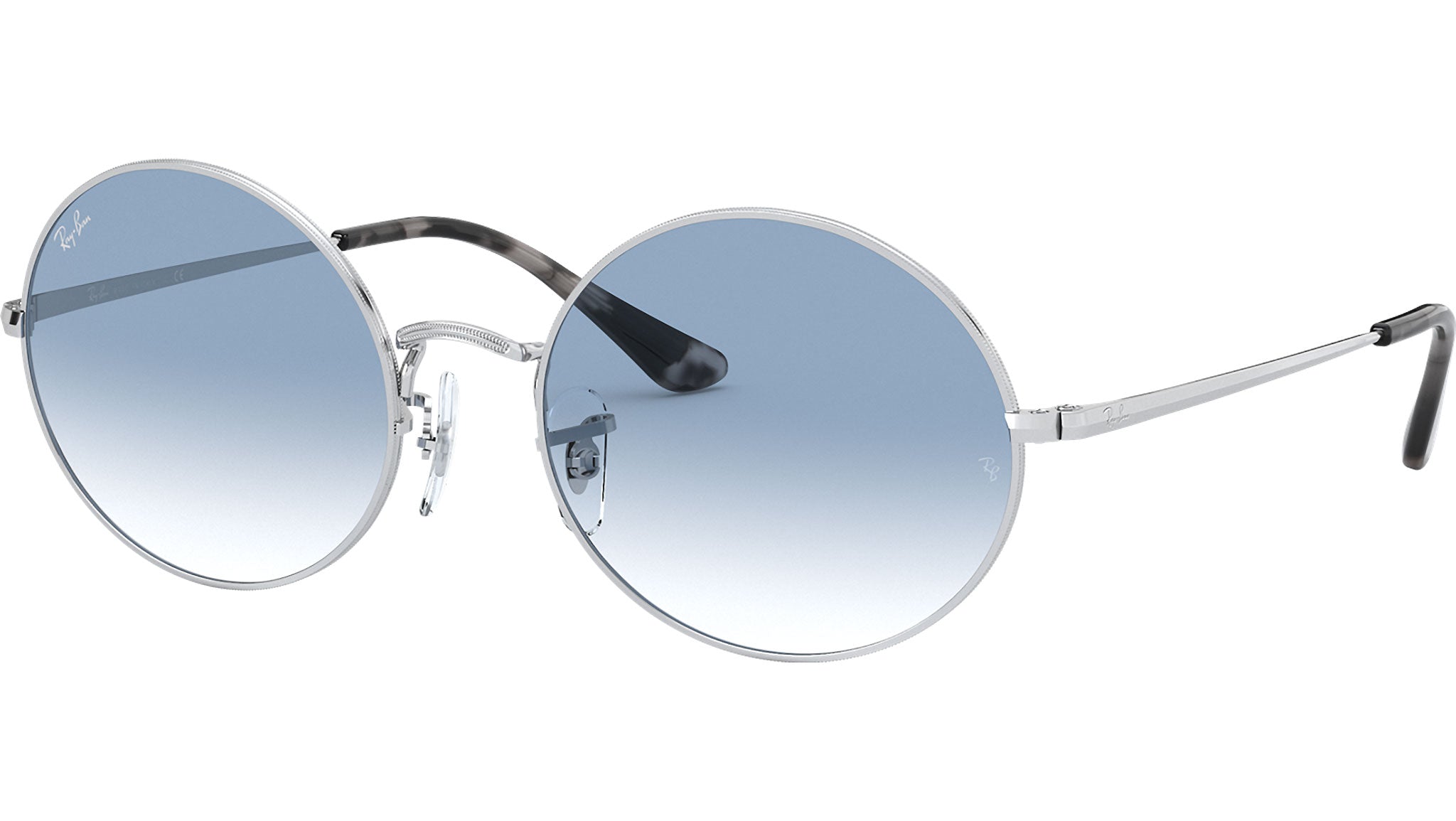Ray-Ban Oval RB1970 91493F Silver Sunglasses - eye-oo.com