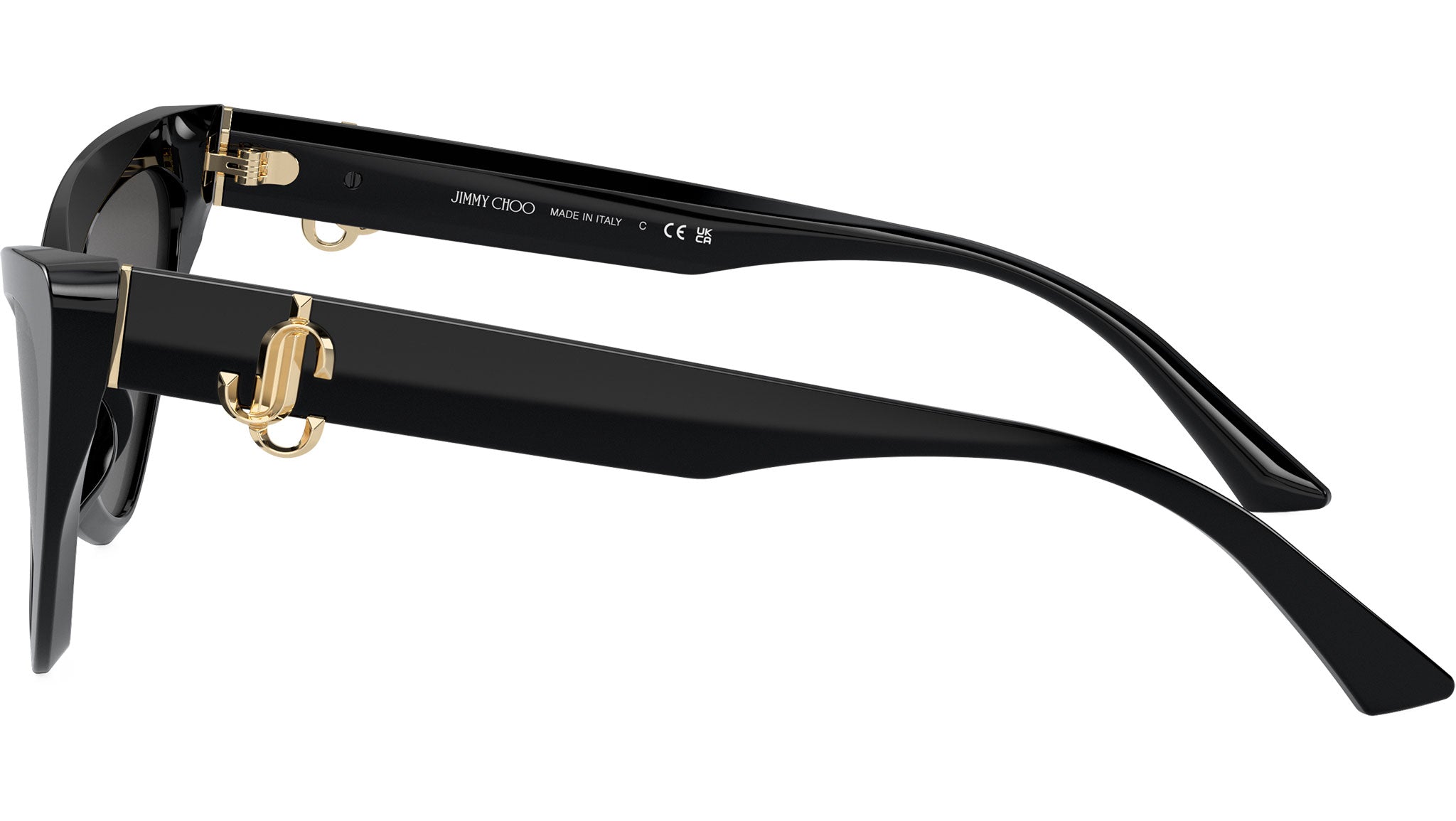 Jimmy Choo Black Sunglasses with Gold Accents Jimmy Choo Cat Eye Tinsley /G Sunglasses 8079O Black/Gold  main image 3