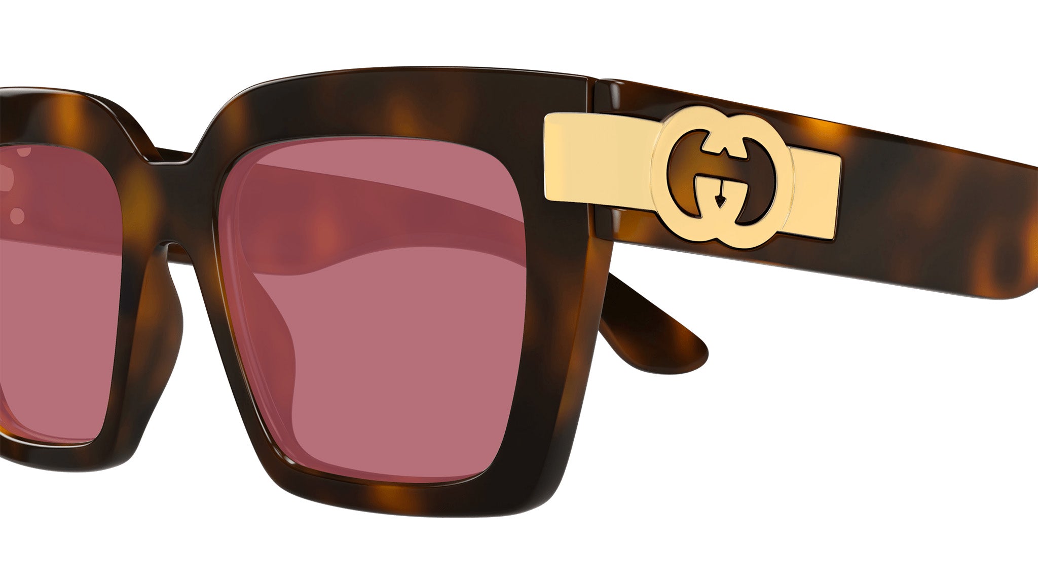 ?Gucci Black Oversized Sunglasses with maroon accent gradient lenses Gucci Eyewear main image 4