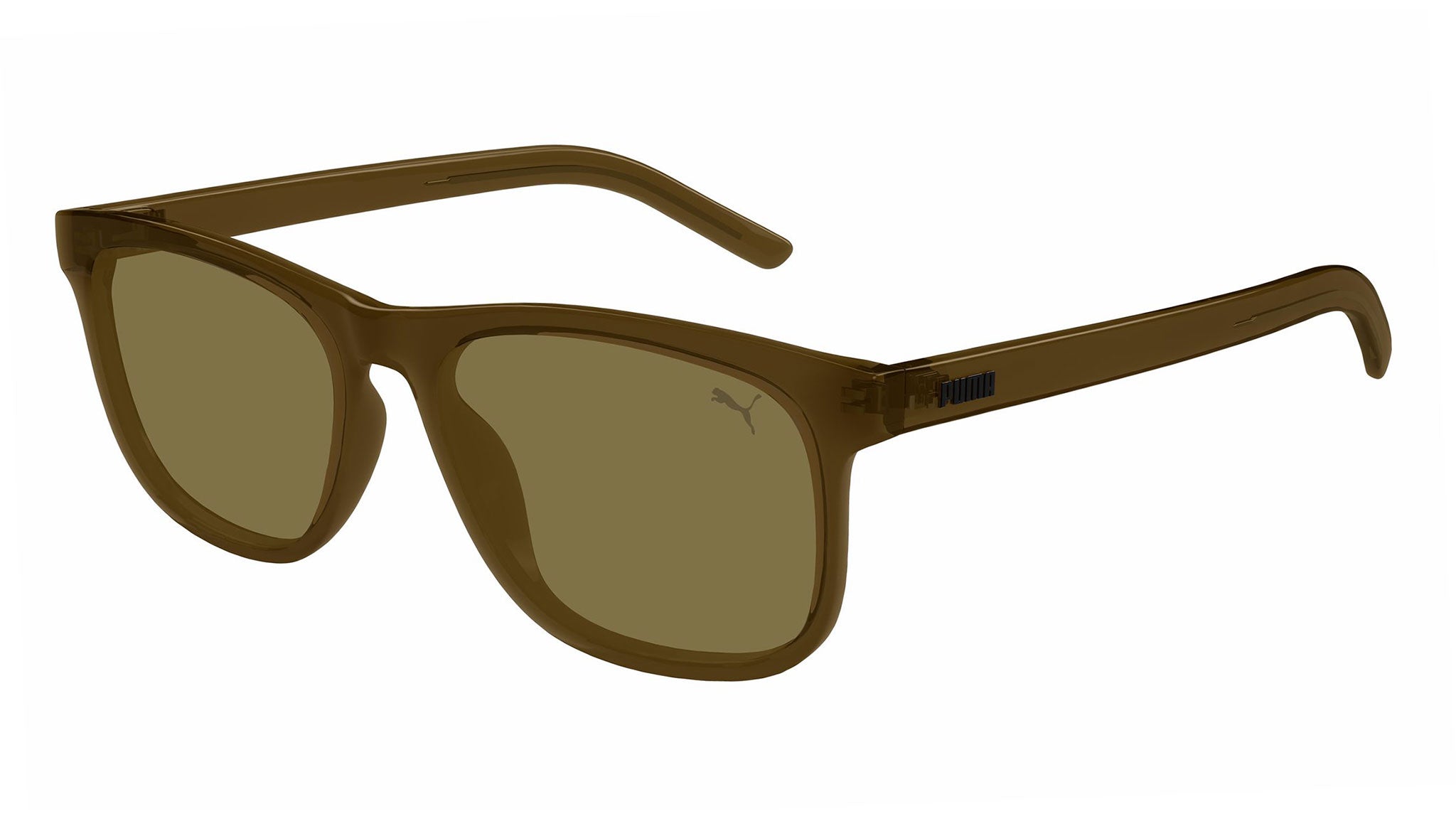 Puma PU0515S Rectangular Sunglasses 005 Honey Brown Sunglasses