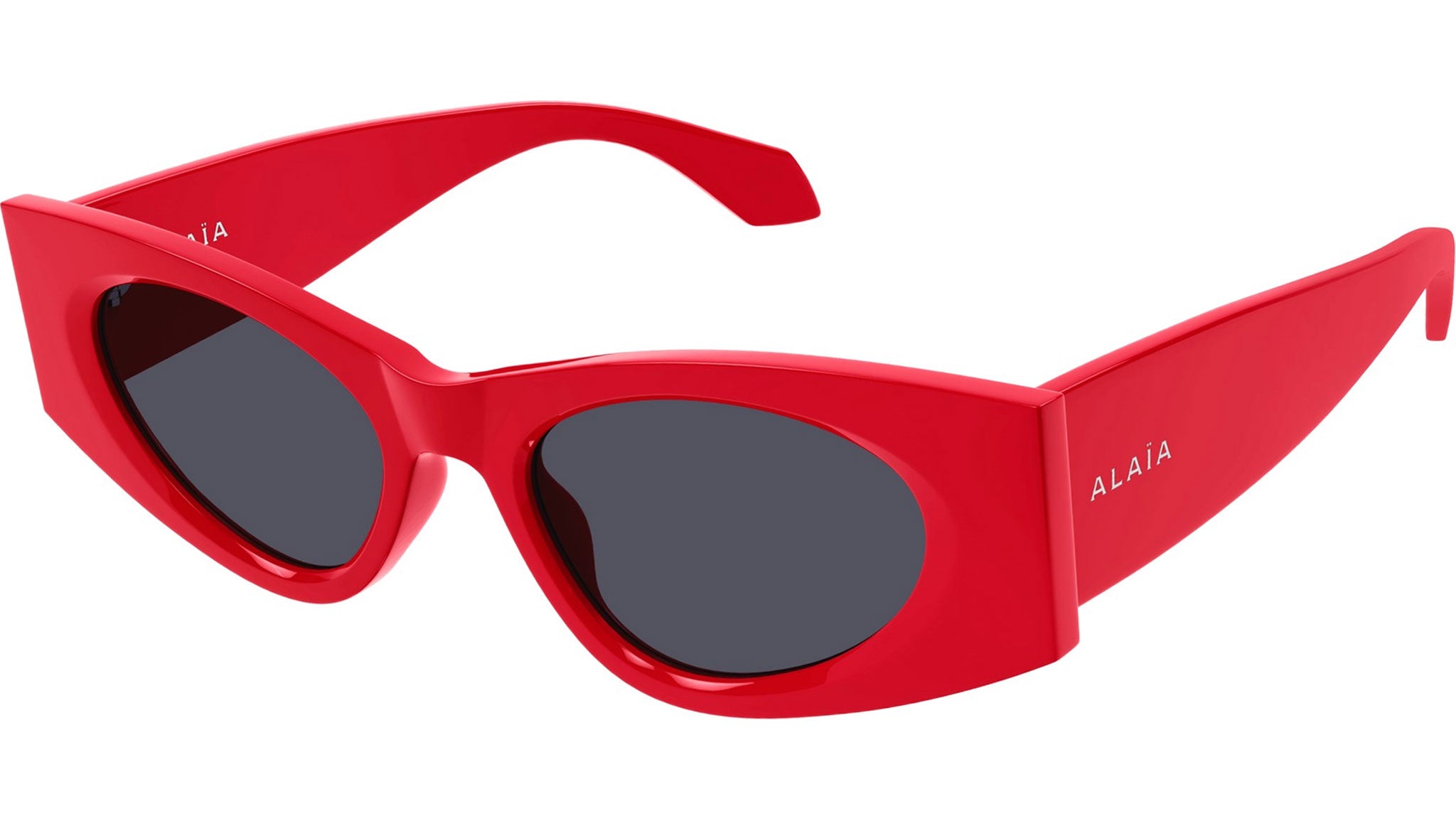 ALAIA Rectangular Sunglasses in Red metallic metal mirror designed Red Mask Sunglasses | ALAIA - Antonia main image 2