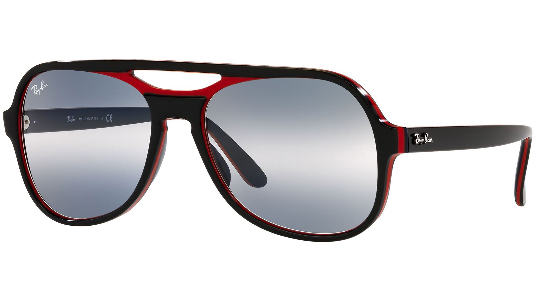 Ray-Ban RB4357 Powderhorn Aviator Sunglasses Red / Black Ray-Ban Powderhorn RB4357 6552GA Black Sunglasses - eye-oo.com main image 3