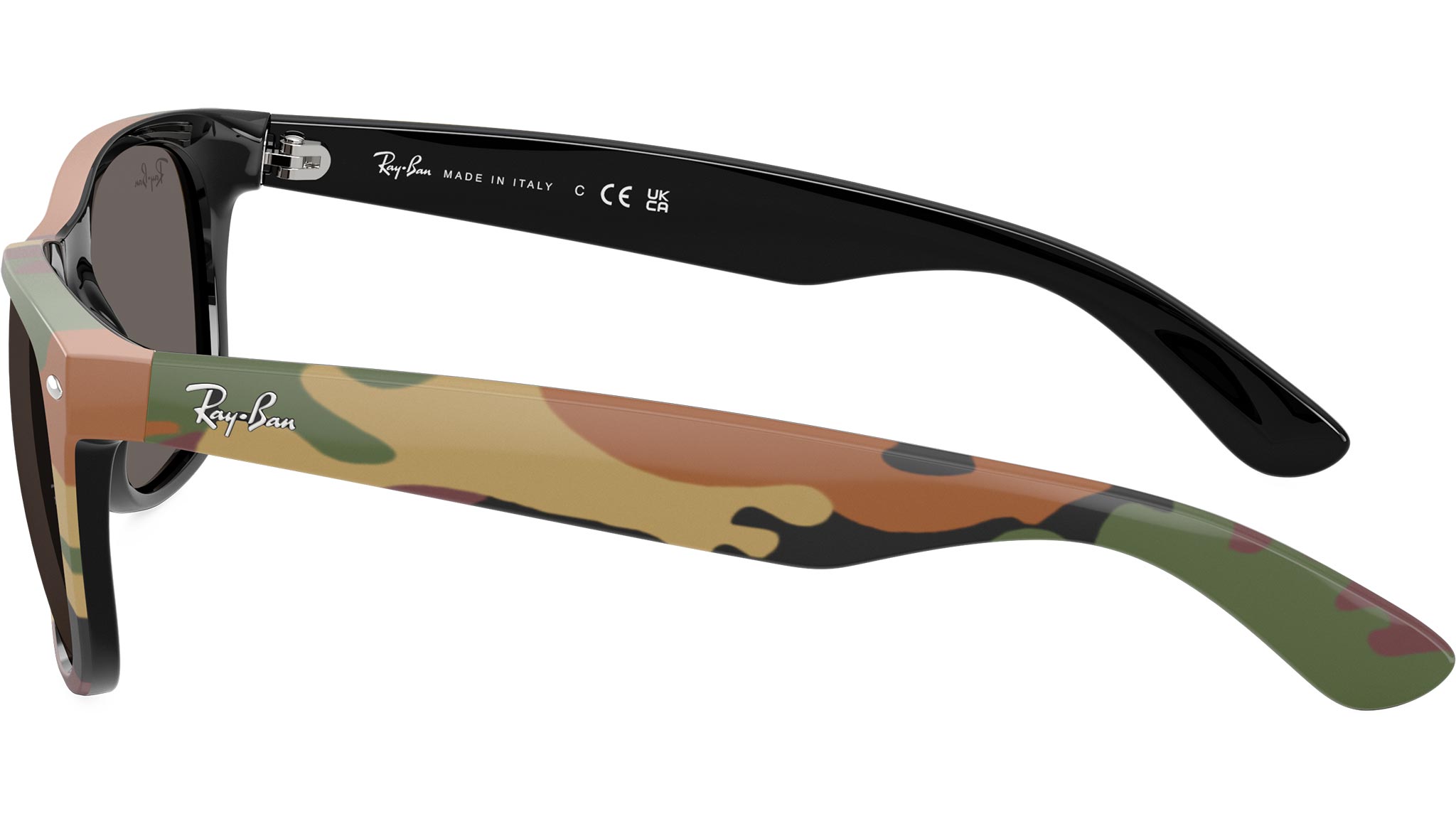 RB2132 Ray-Ban Sunglasses 6822B1 Black / Green Camouflage  display picture 3