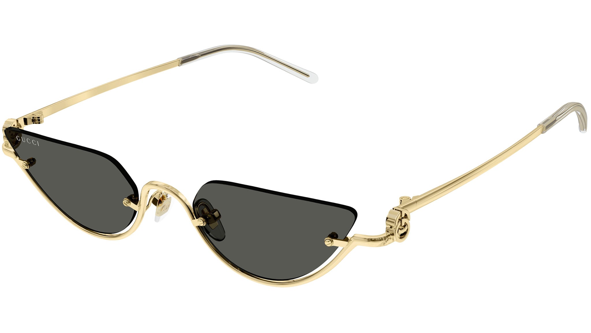 Gucci Women\'s Sunglasses with Gold Frame and Black Lenses Gucci GG0649SK Women Oval Polarized Sunglasses Black/Gold  main image 2