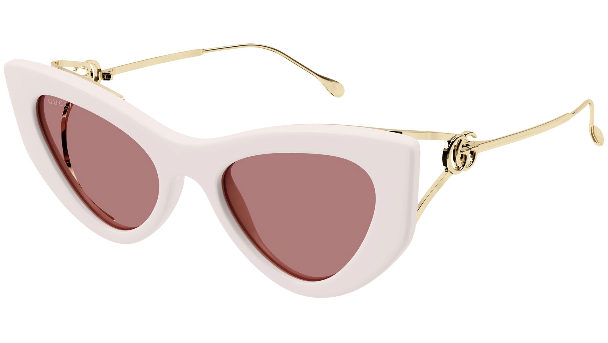 Gucci GG1565S 003 Sunglasses Shiny Ivory/Gold Cat Eye Frame, Red Lenses Gucci GG1565S 003 Sunglasses Ivory Ivory - eye-oo.com main image 2