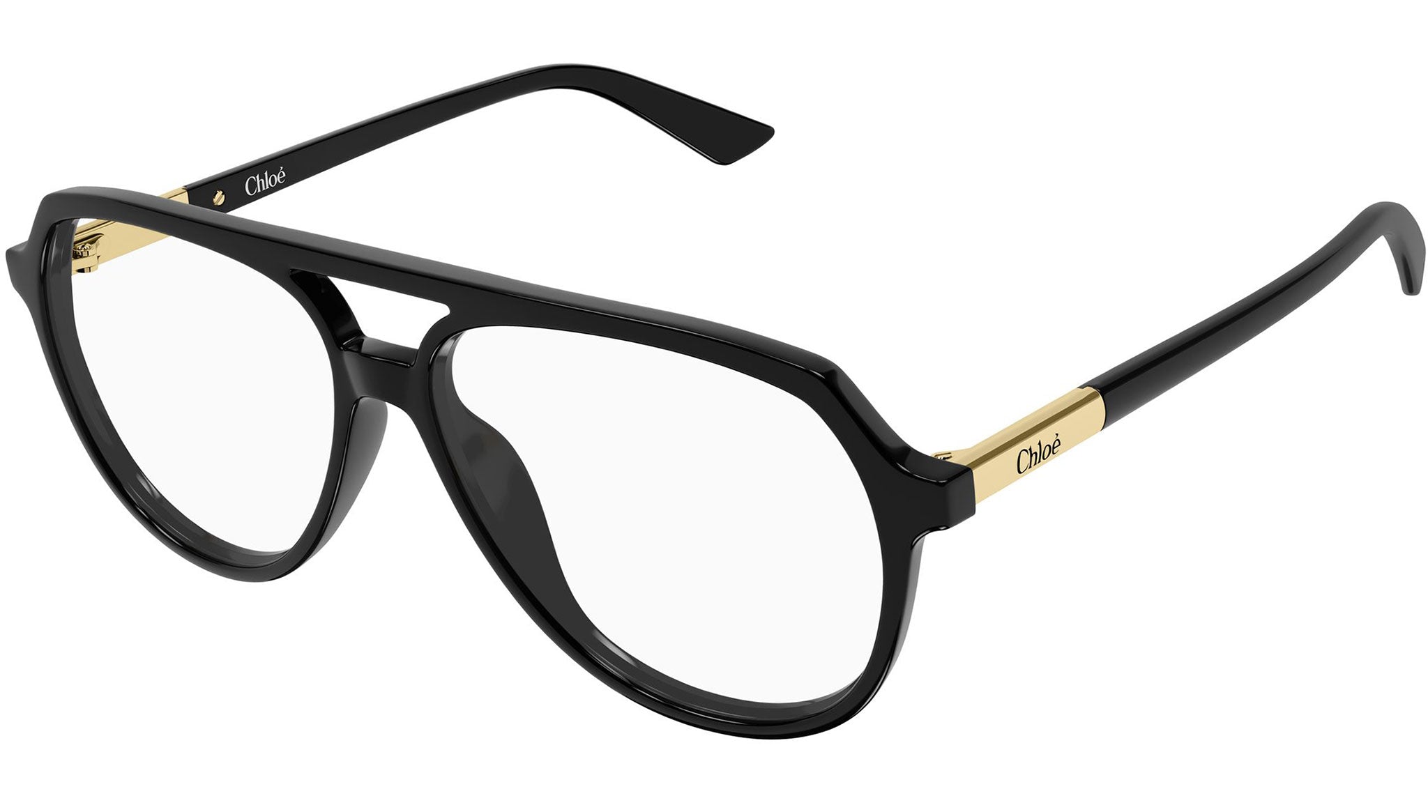 CH0366O Chloé Pilot Eyeglasses 001 Shiny Black - eye-oo.com