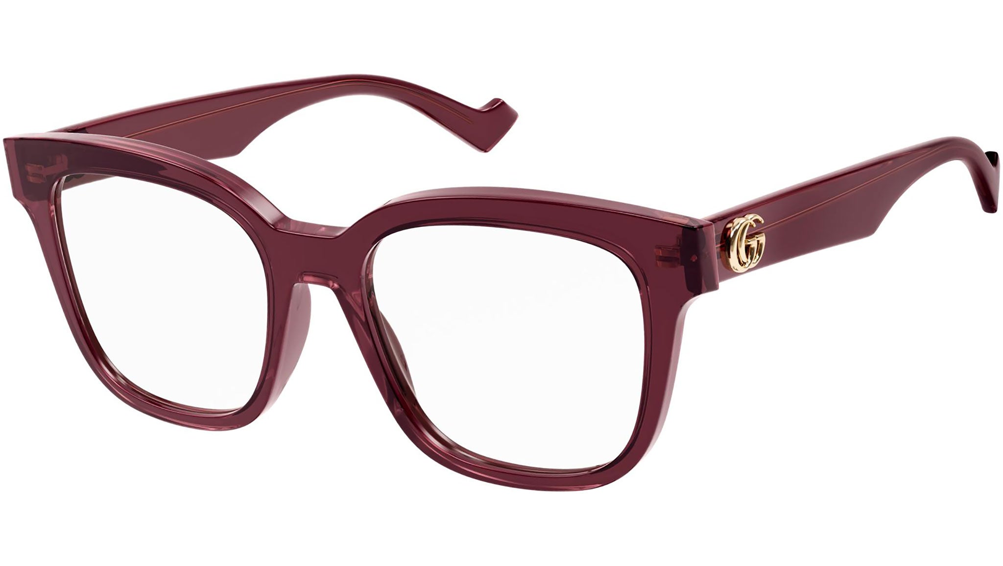 Gucci GG0958O 006 Square Eyeglasses 52mm - Burgundy GG0958O Eyeglasses - Gucci Authorized Retailer | coolframes  main image 3