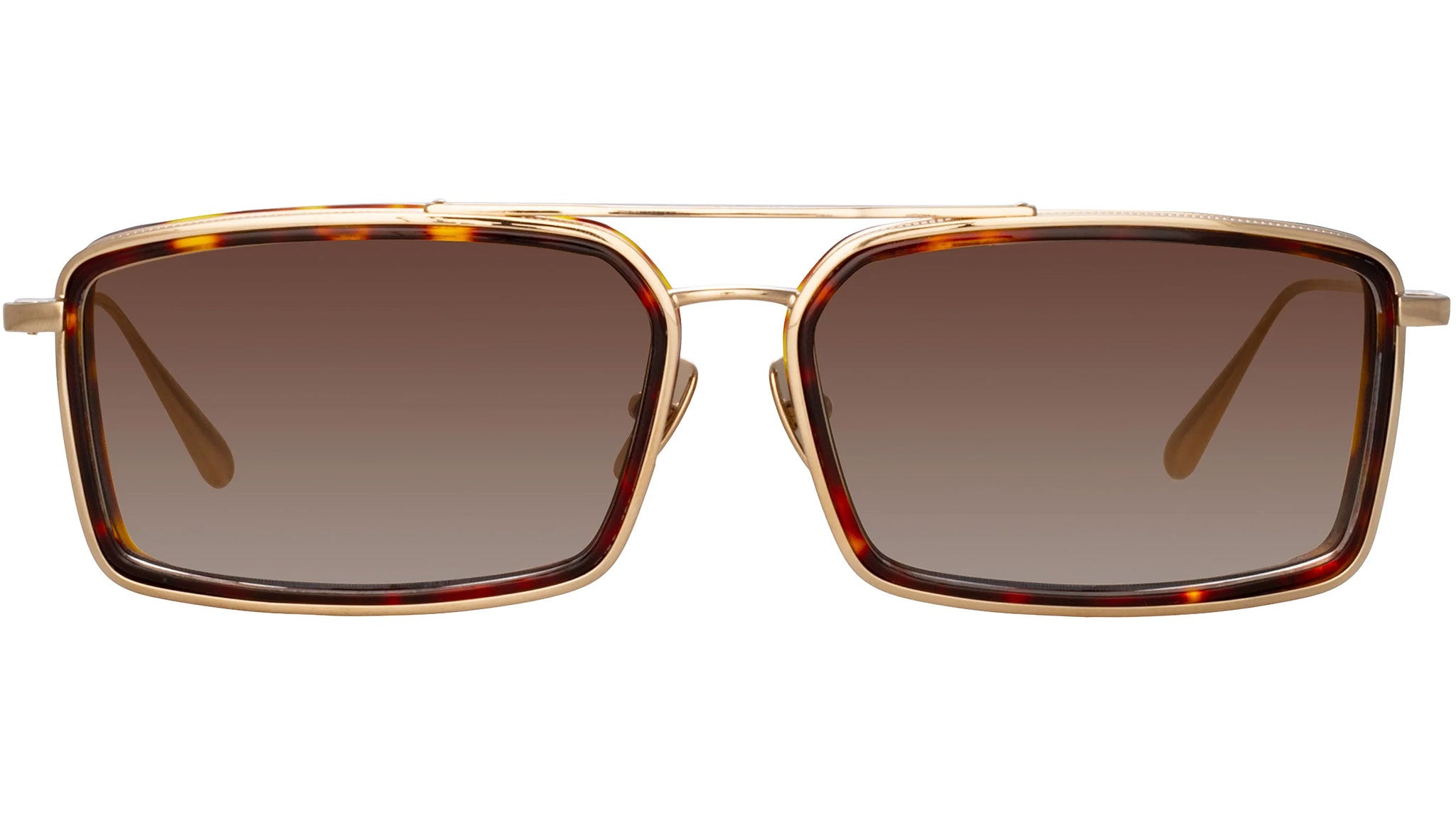 Suno-Linda Farrow Gallery Red Sunglasses with Gold trim. Large framed Linda Farrow The Row Round Amber Frame Sunglasses - MRS Couture main image 4