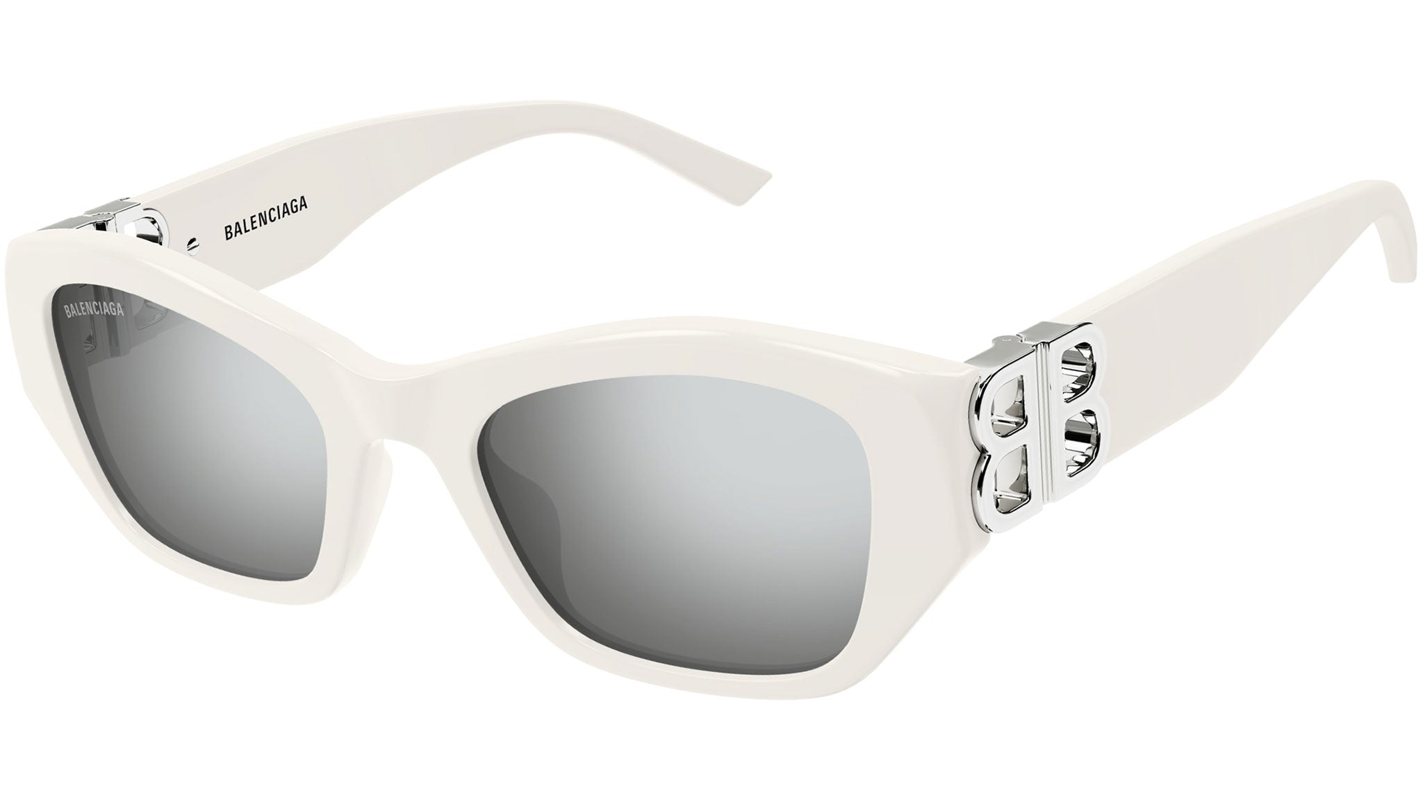 Balenciaga BB0311SK Sunglasses 003 Shiny White - eye-oo.com