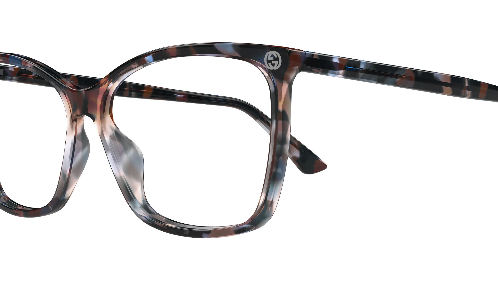 Gucci Eyeglasses GG0025O 013 Shiny Melange Azur Red - eye-oo.com display picture 2