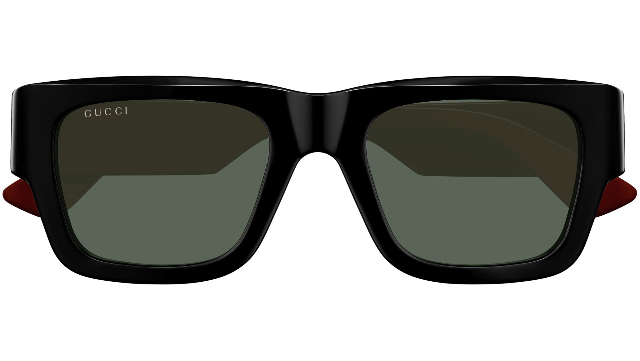 dj nate gucci goggles Gucci GG1668S 003 Black Green Rectangular Sunglasses