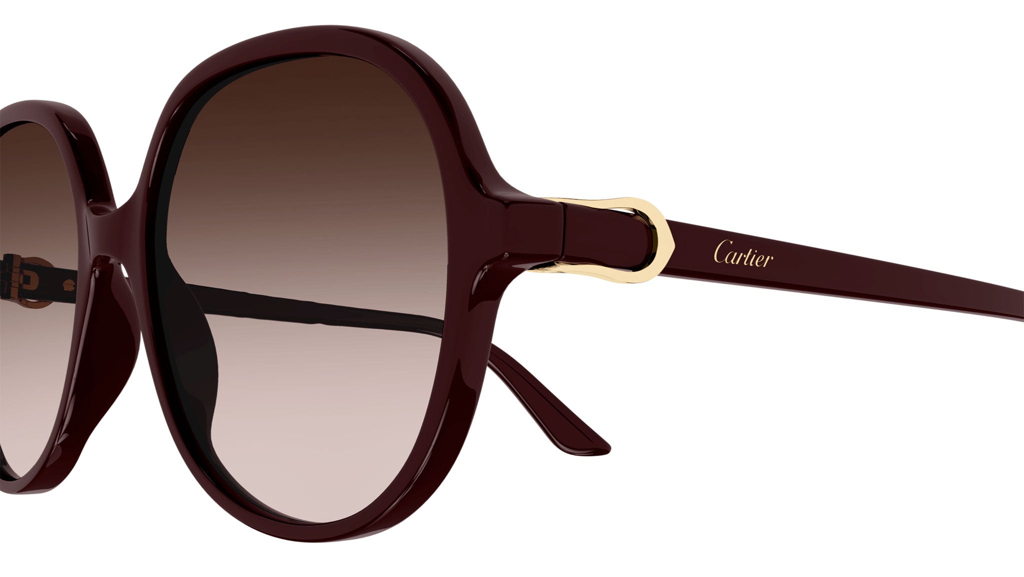 Cartier CT0350S 003 Shiny Burgundy Sunglasses - eye-oo.com