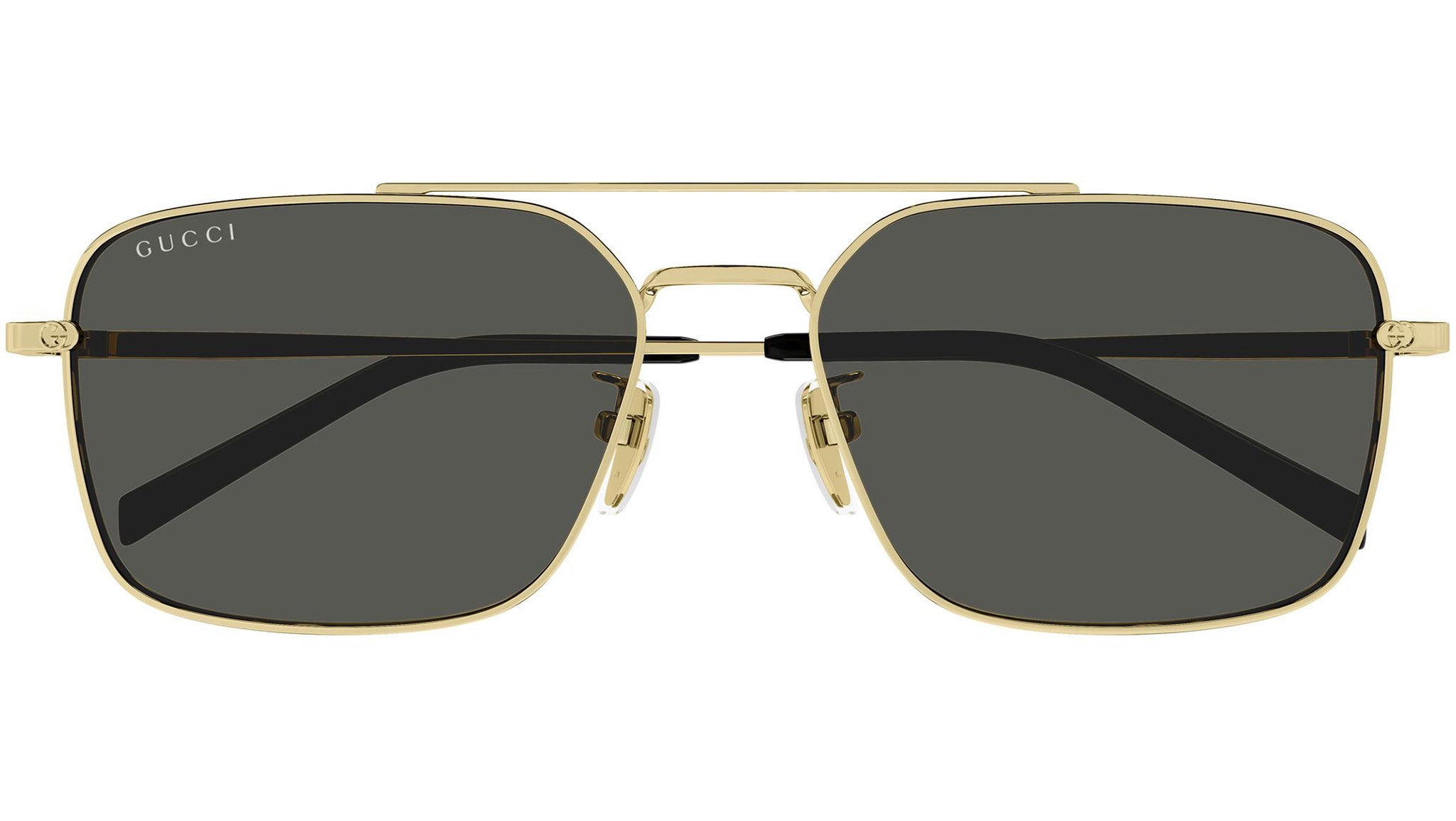 Gucci GG1957SA 001 Gold Rectangular Sunglasses - eye-oo.com
