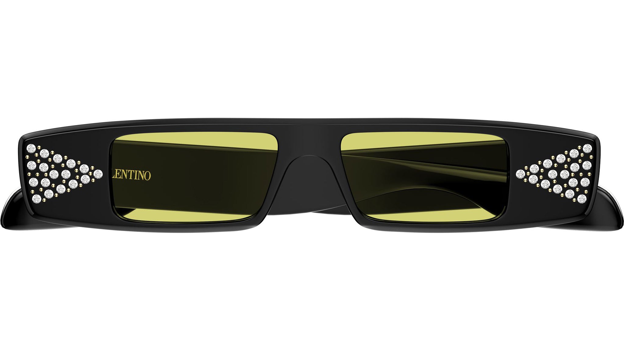 Valentino VG0043S Sunglasses 001 Black Mustard Rectangular 