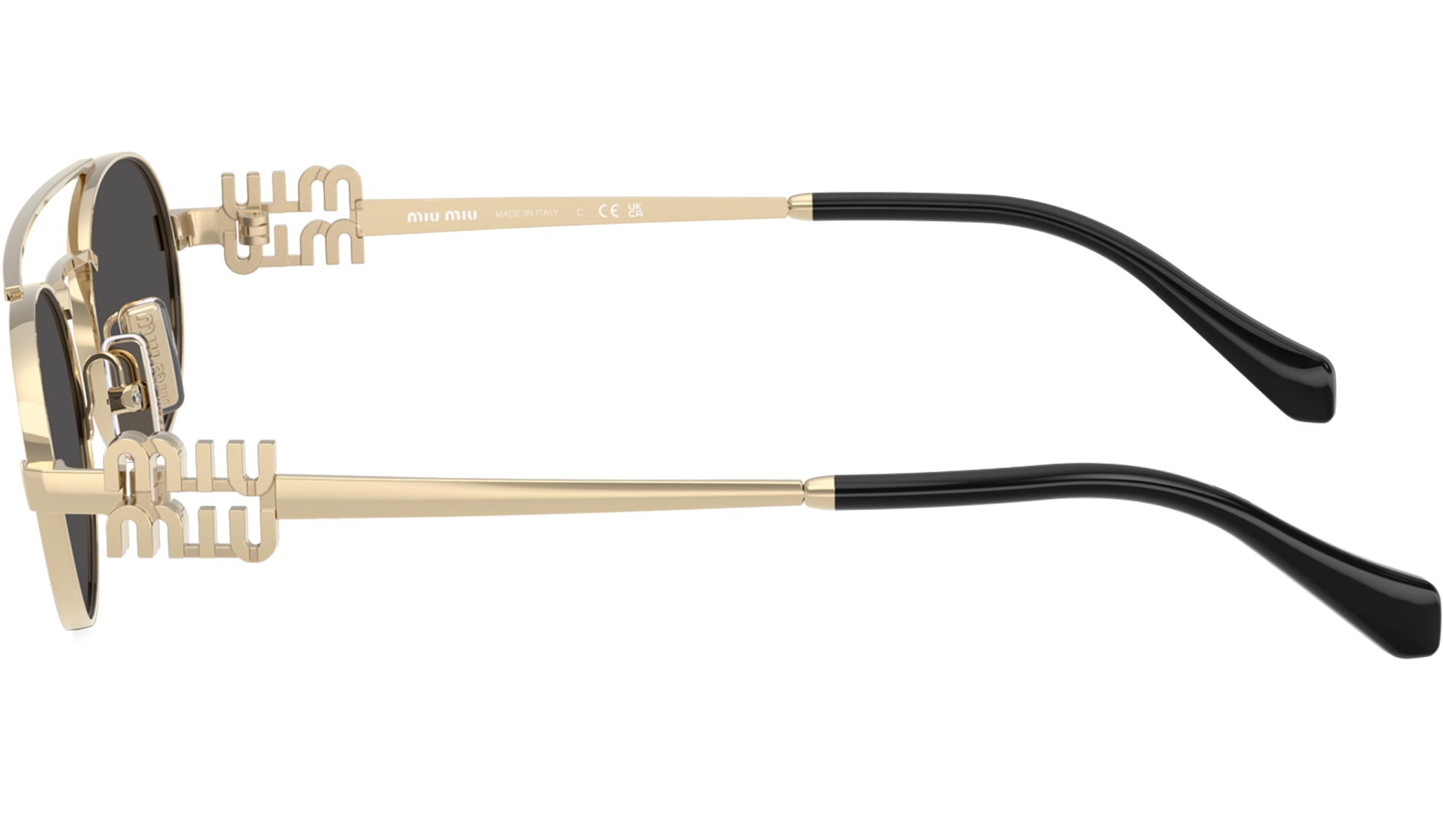 YOSA テラウエア オープンネック M MU 54ZS Miu Miu Sunglasses ZVN08Z Pale Gold - eye-oo.com