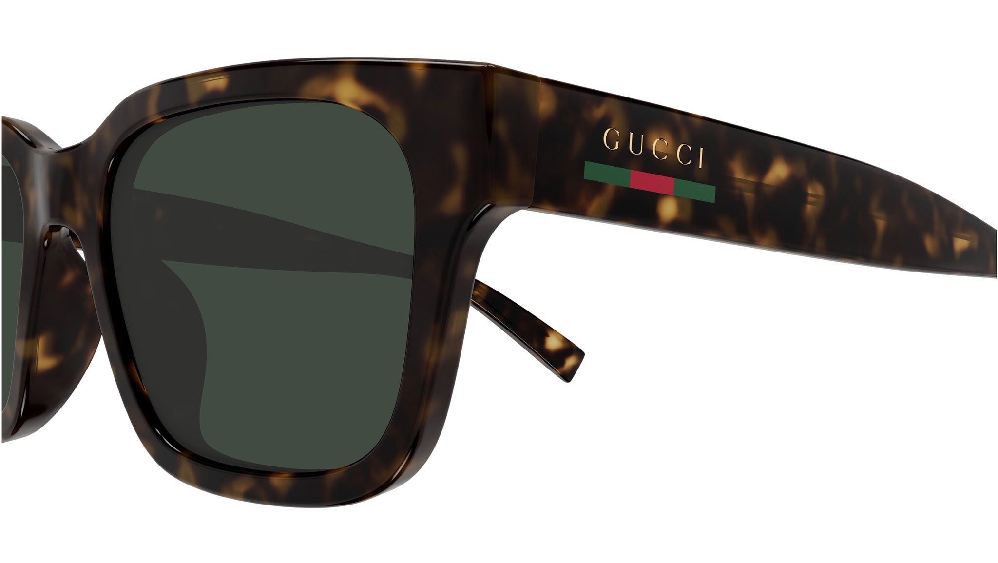 Gucci GG1857SK 002 Havana Green Rectangular Sunglasses - eye  display picture 1