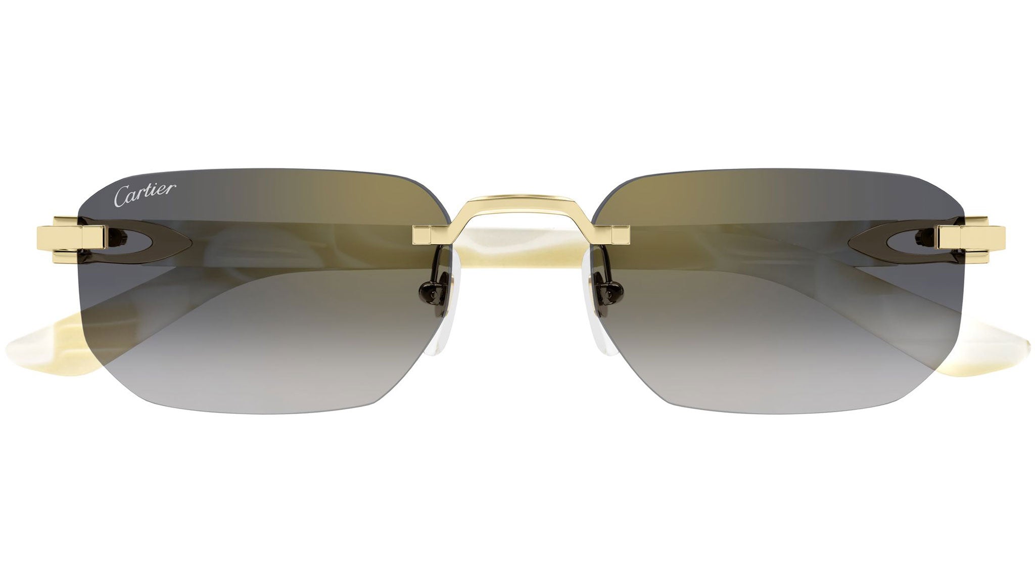 Cartier CT0622S Sunglasses 004 Shiny Gold Grey - eye-oo.com