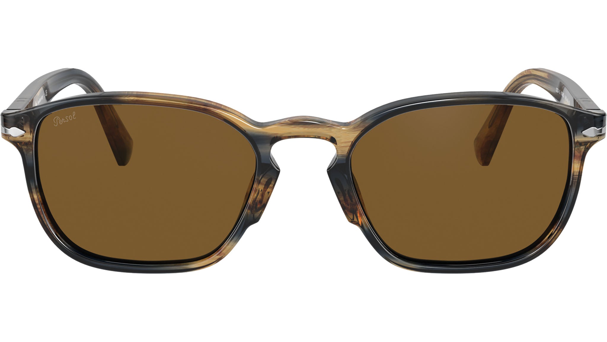 Persol Sunglasses PO3234S Brown Striped Grey 104953 Brown Lens