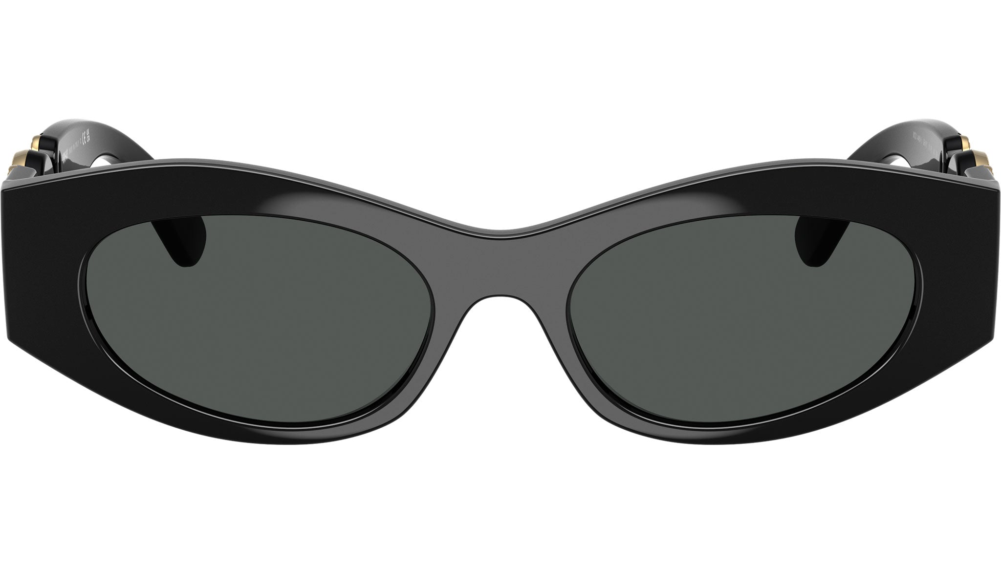 BRAND NEW Versace VE4480U GB1/87 Black Gold Dark Grey Oval Unisex Sunglasses New VERSACE VE4480U GB1/87 Black/Dark Grey 51-18-140  main image 4