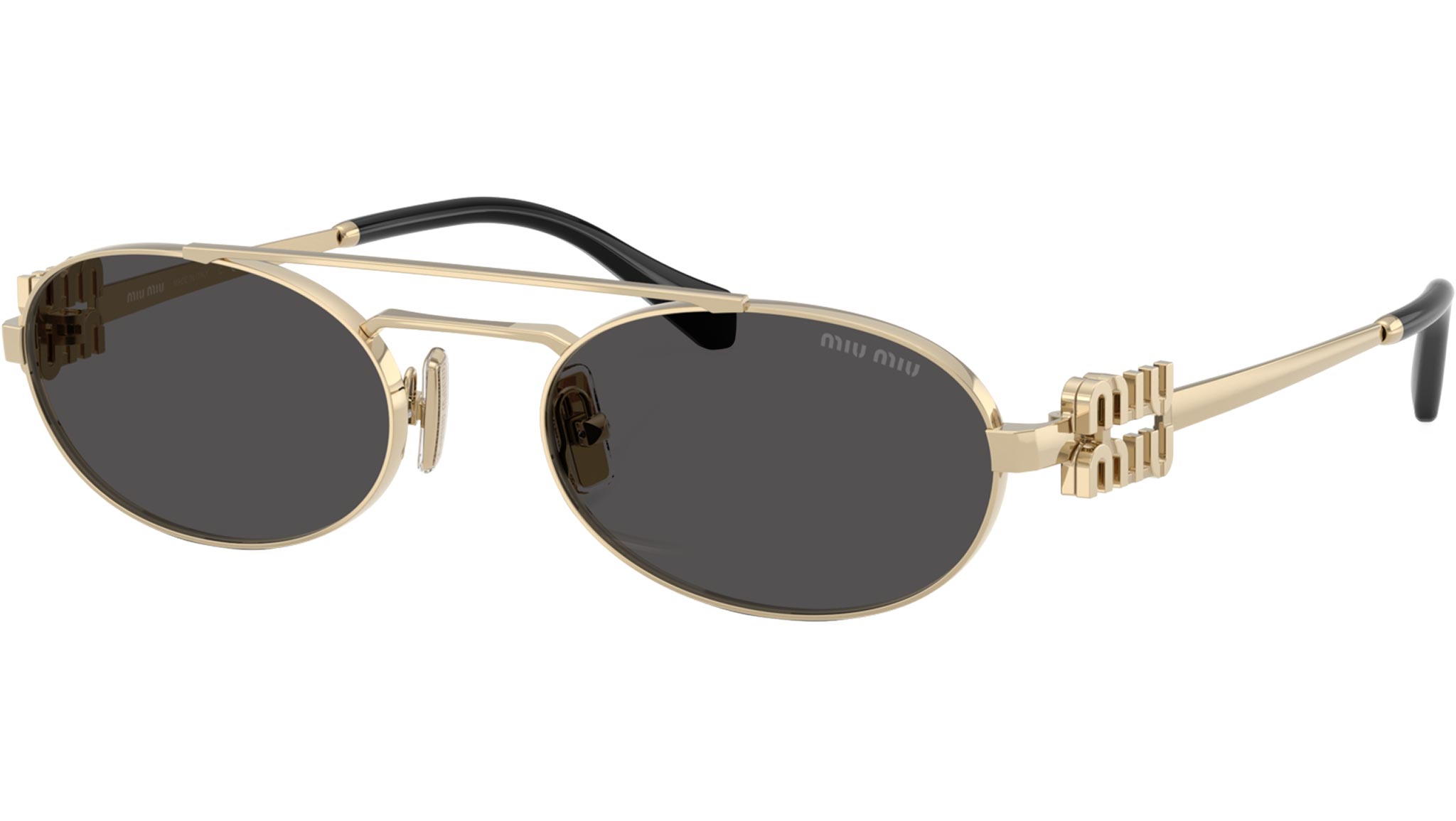 miu miu ナッパクリスタル　ゴールド MIU MIU - ミュウミュウ MIUMIU ナッパクリスタル マテラッセ バッグ