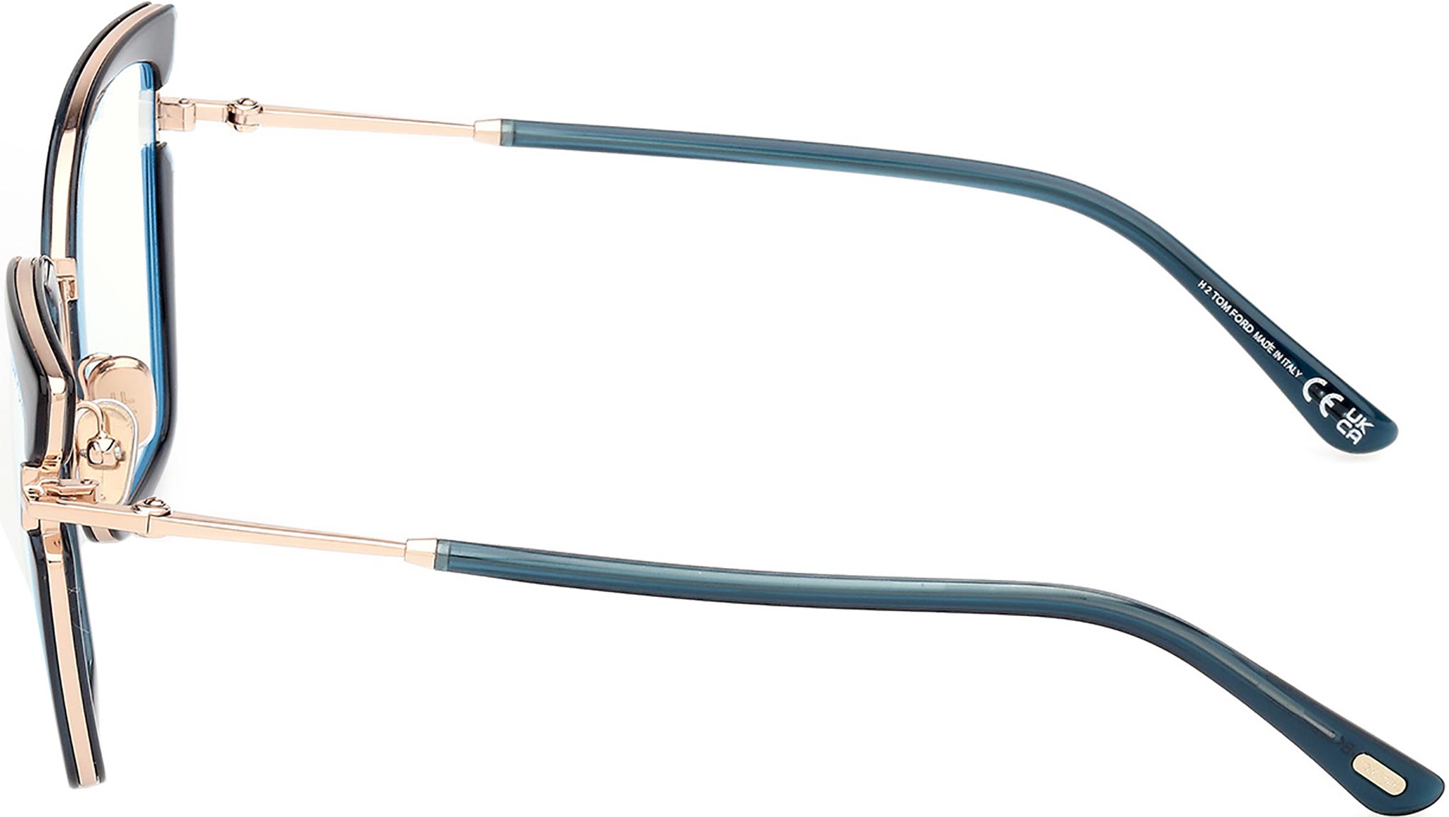 Tom Ford FT5984-B Optical Frame 092 Shiny Light Blue / Gold - eye