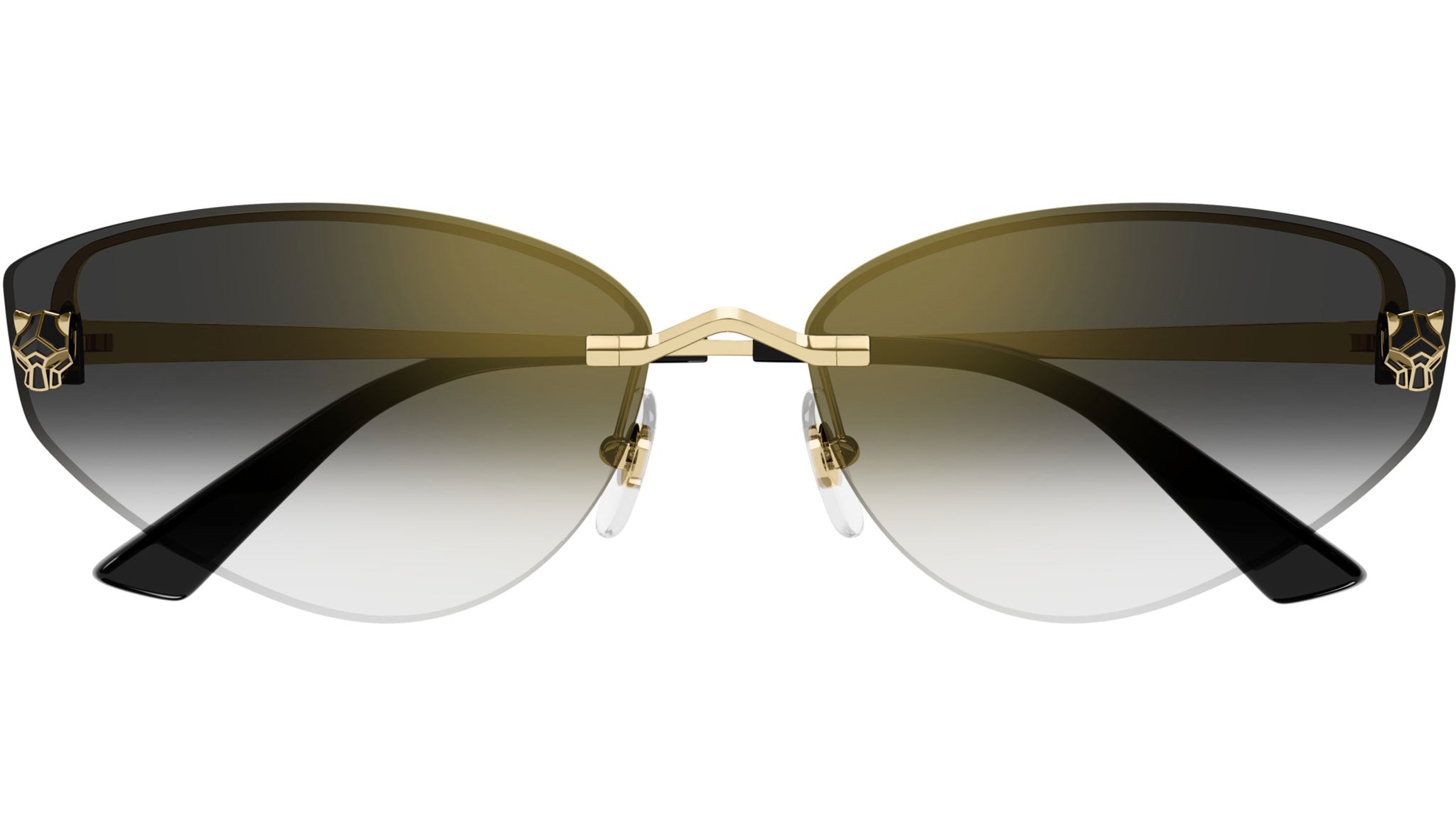Cartier メガネケース Panthère de Cartier Sunglasses CT0431S 001 Gold Grey - eye-oo.com