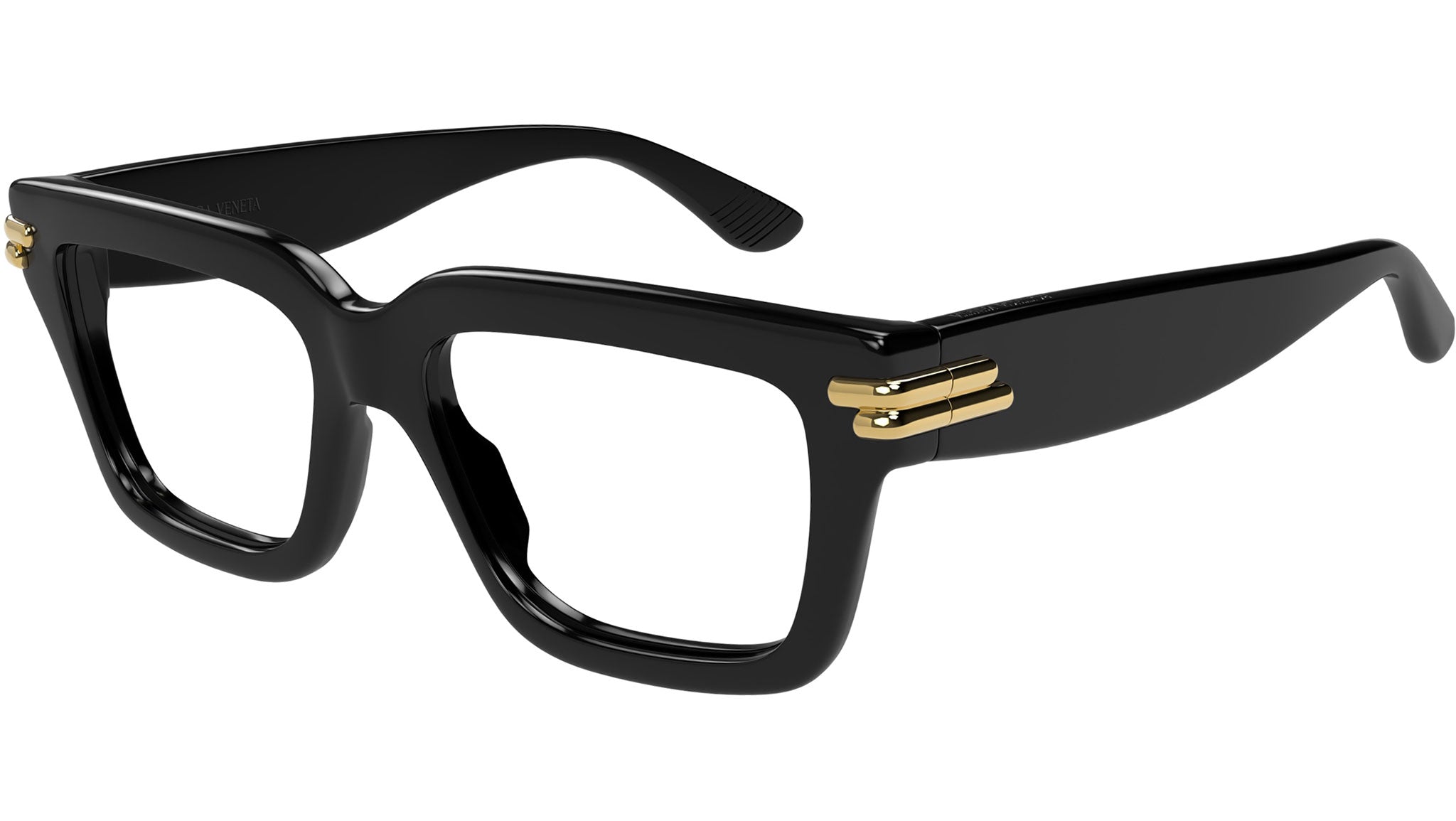 Bottega Veneta Eyeglasses BV1324O 001 Shiny Solid Black - eye-oo.com