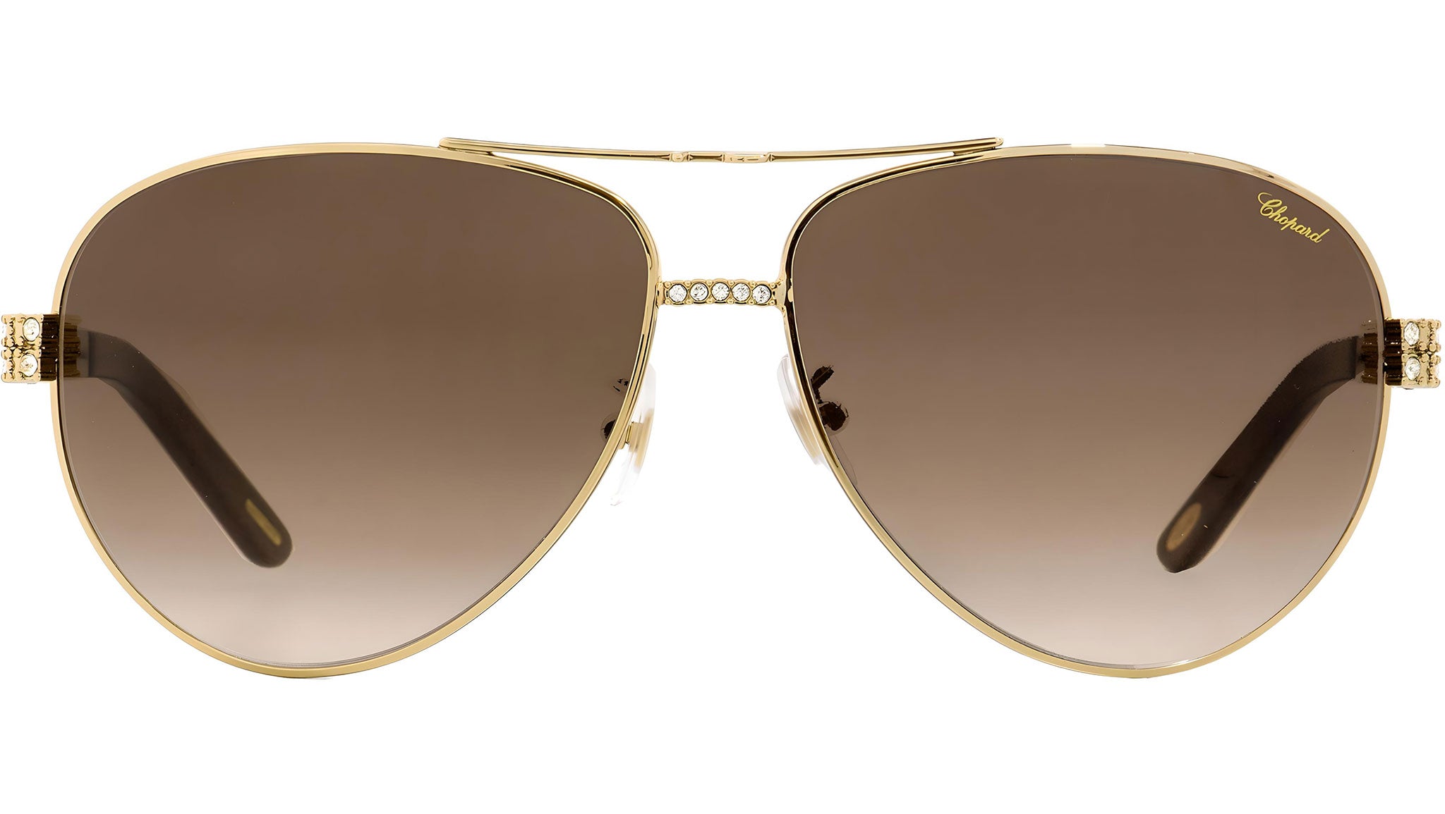 CHOPARD ショパール オーバルビジューフレームサングラス アイウェア SCHB67S ブラウン/ゴールド レディース SCHB24S Chopard Sunglasses 0R26 Gold - eye-oo.com