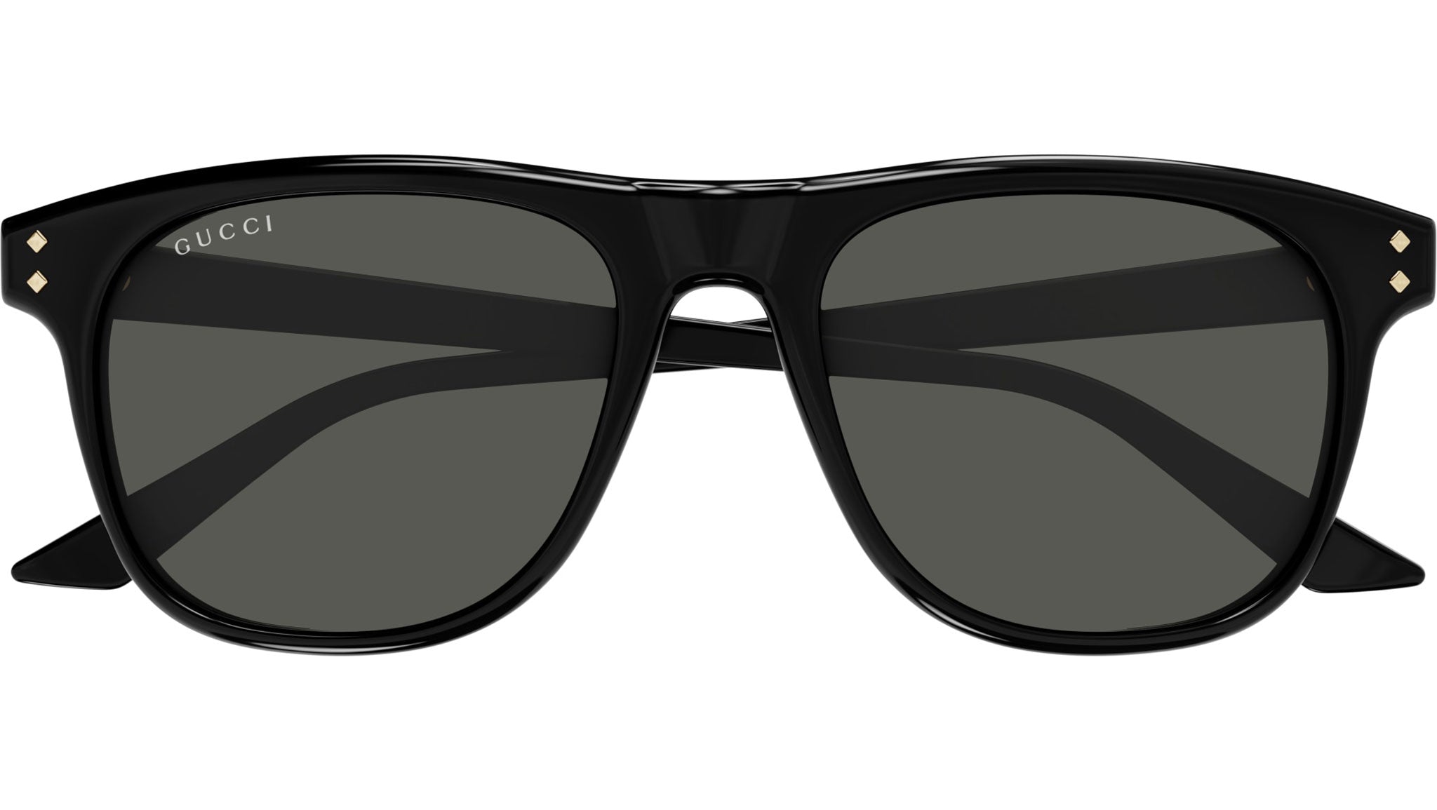 Gucci GG1893S 001 Black Grey Rectangular Sunglasses - eye-oo.com