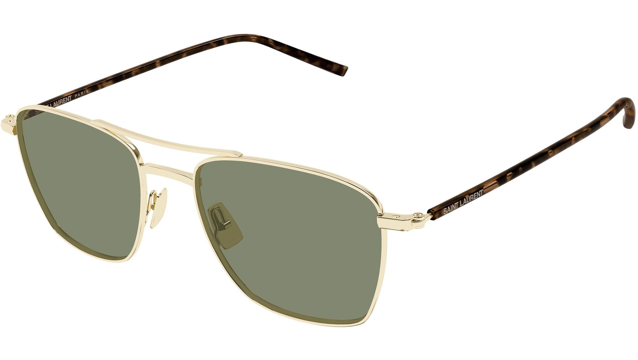 アンパラレルド　コグニザンス Saint Laurent SL 866 Glasses 003 Gold Green Sunglasses - eye-oo.com
