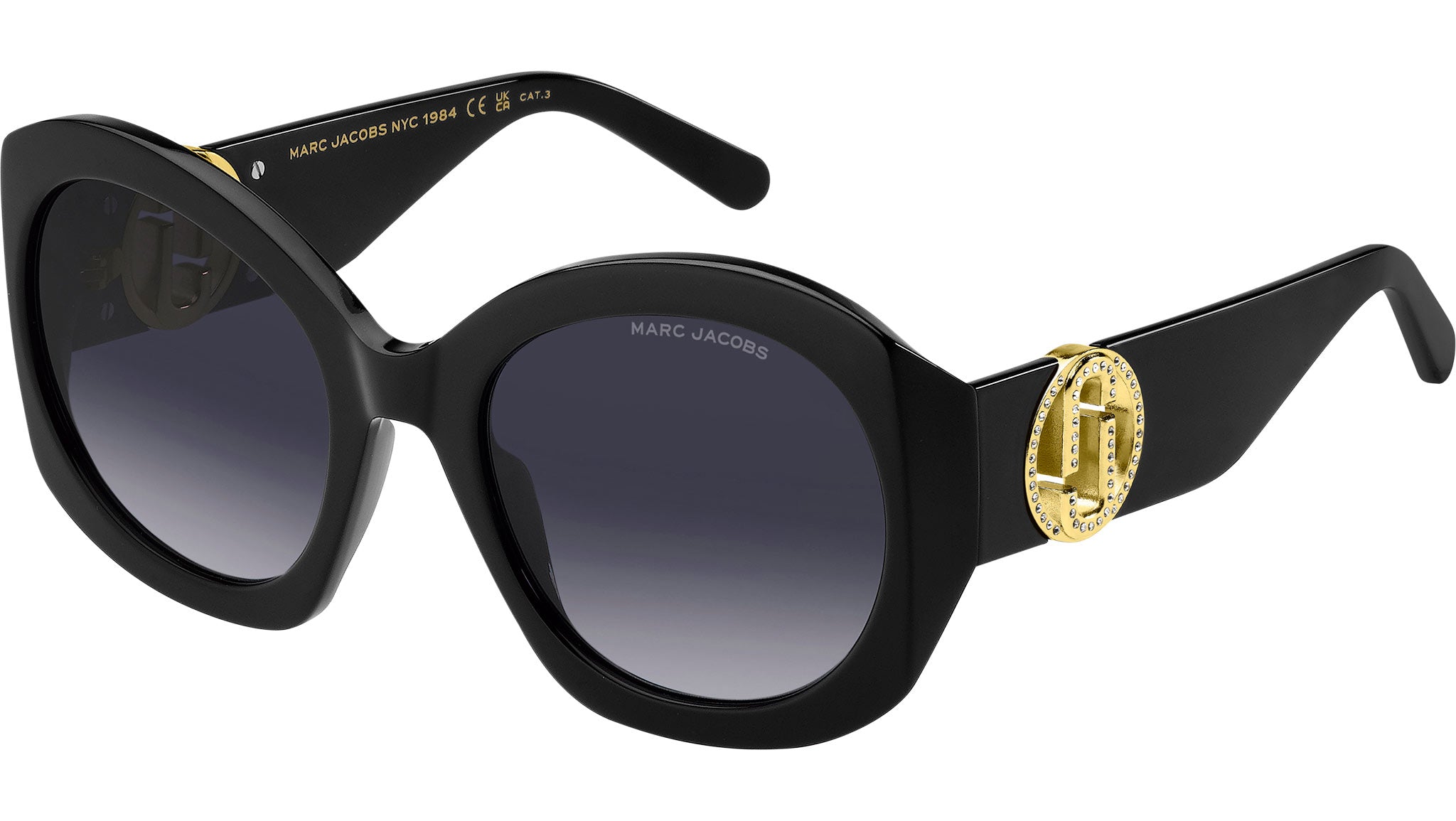 Marc Jacobs MARC 722/S 2M2 9O Sunglasses Black Gold - eye-oo.com