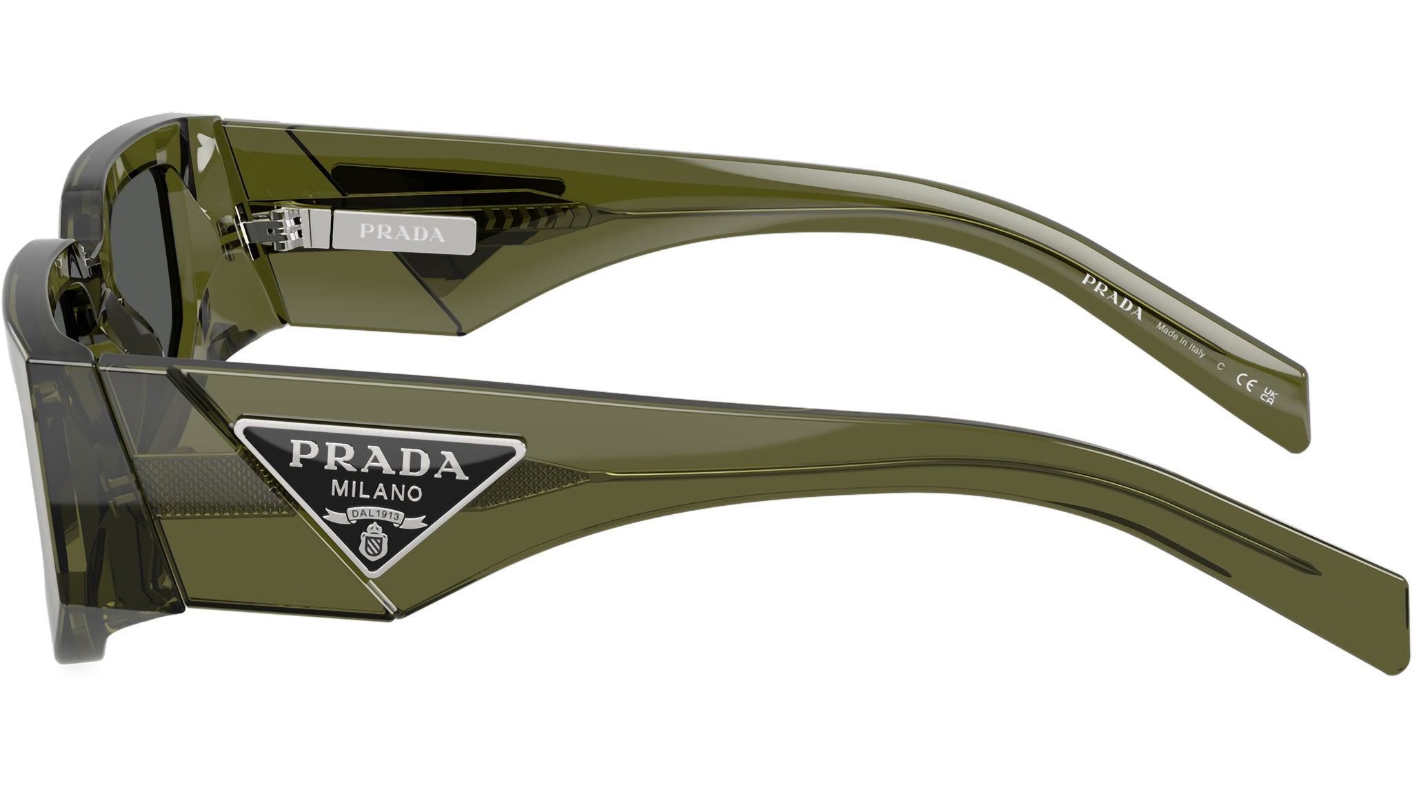 PR 09ZS Prada Sunglasses 25A40L Transparent Military Green - eye