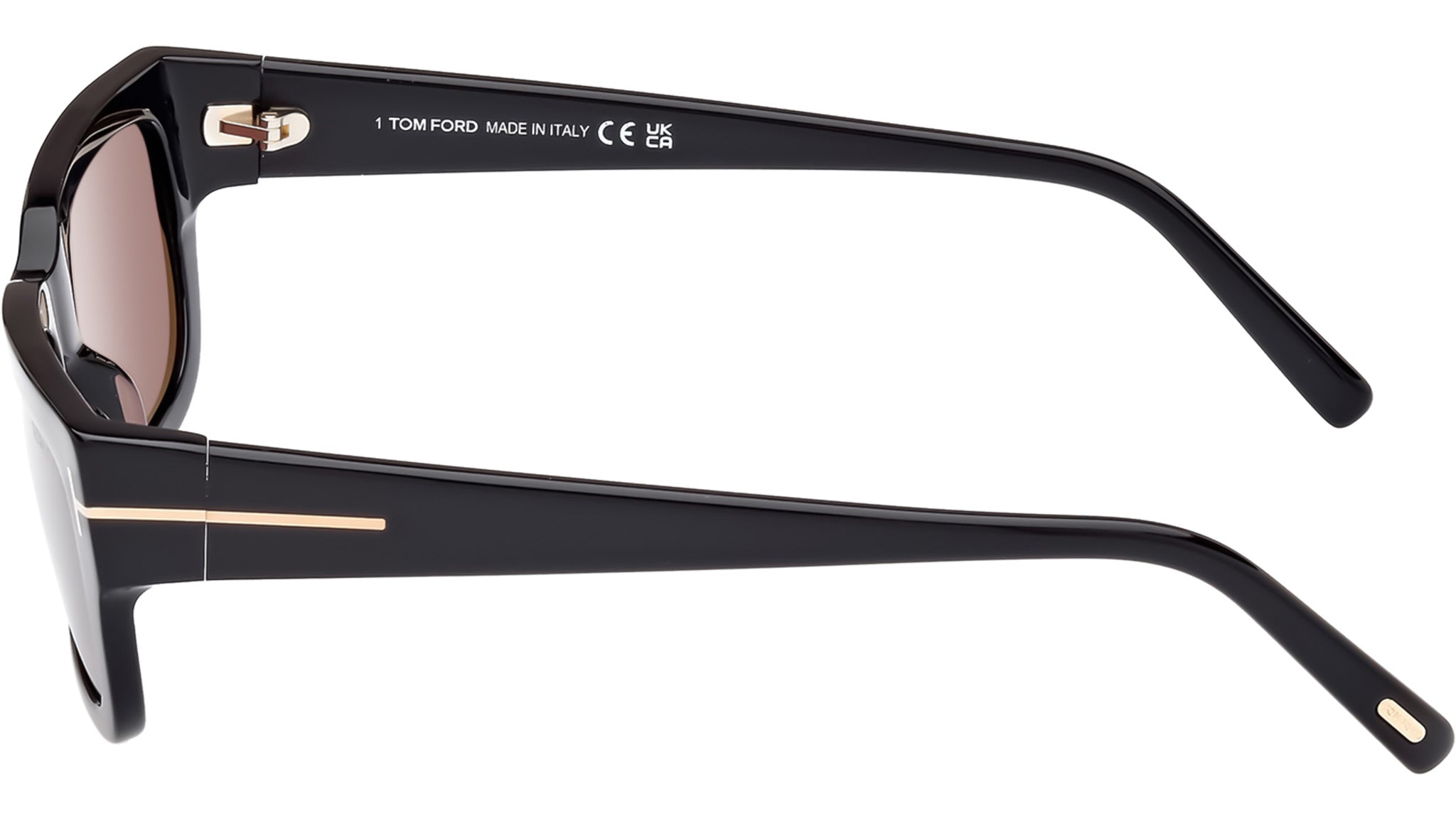Tom Ford EZRA Women Sunglasses Black Smoke Rectangle FT1075/S 01A NEW AUTHENTIC Tom Ford® FT1075 EZRA Rectangular Sunglasses - EuroOptica main image 3